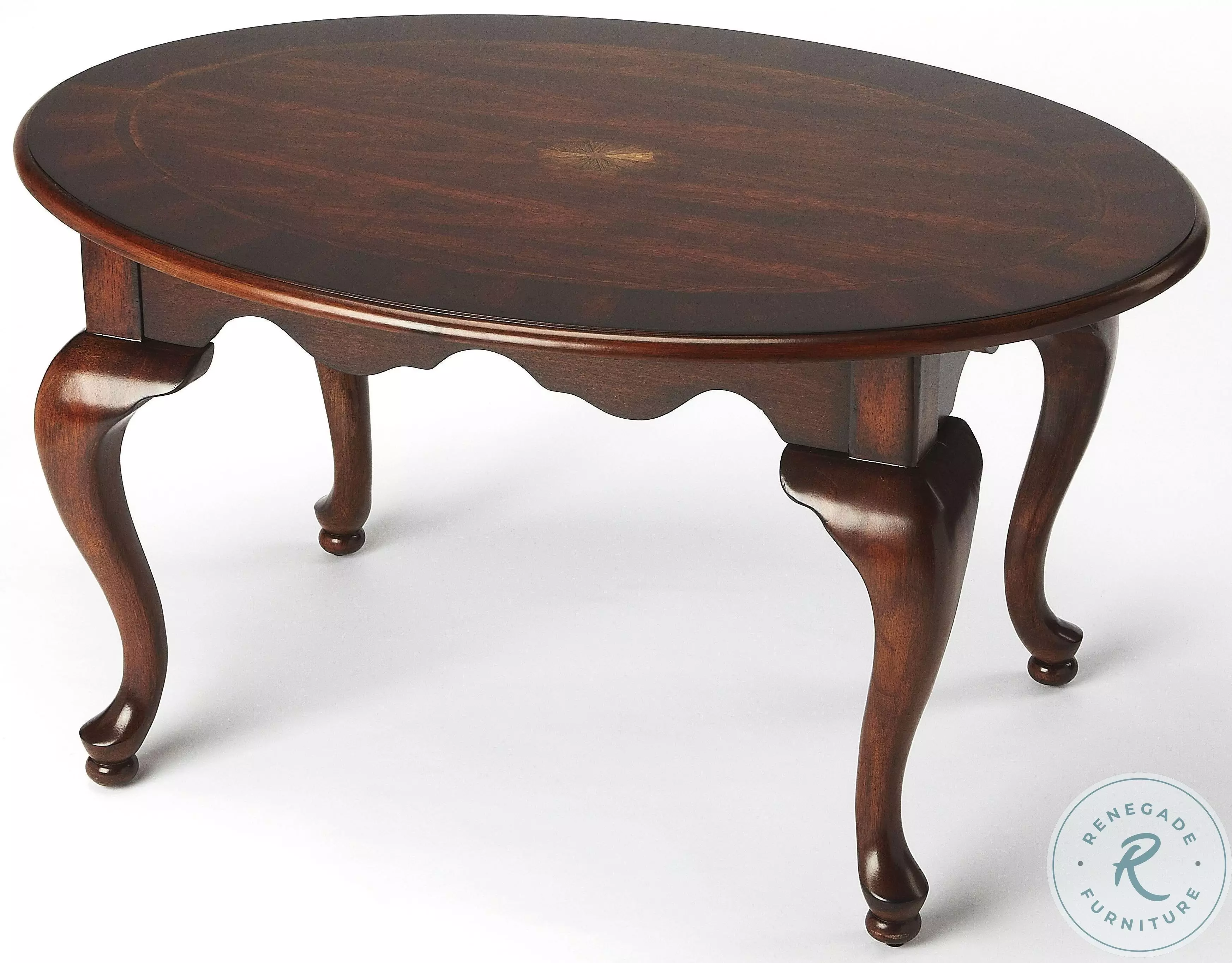 Cherry 3012024 Oval Cocktail Table from Butler (3012024) | Coleman