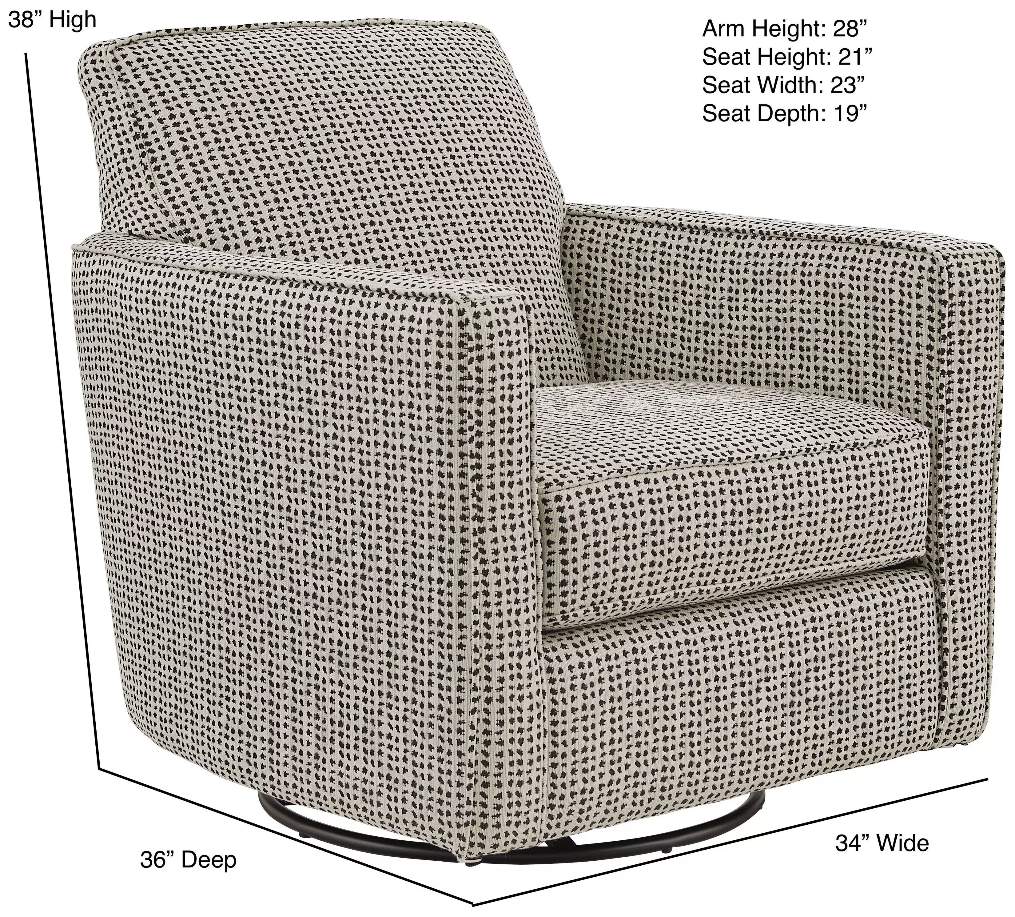 Wowza Dusk Tan and Black Upholstered Swivel Glider Accent Chair
