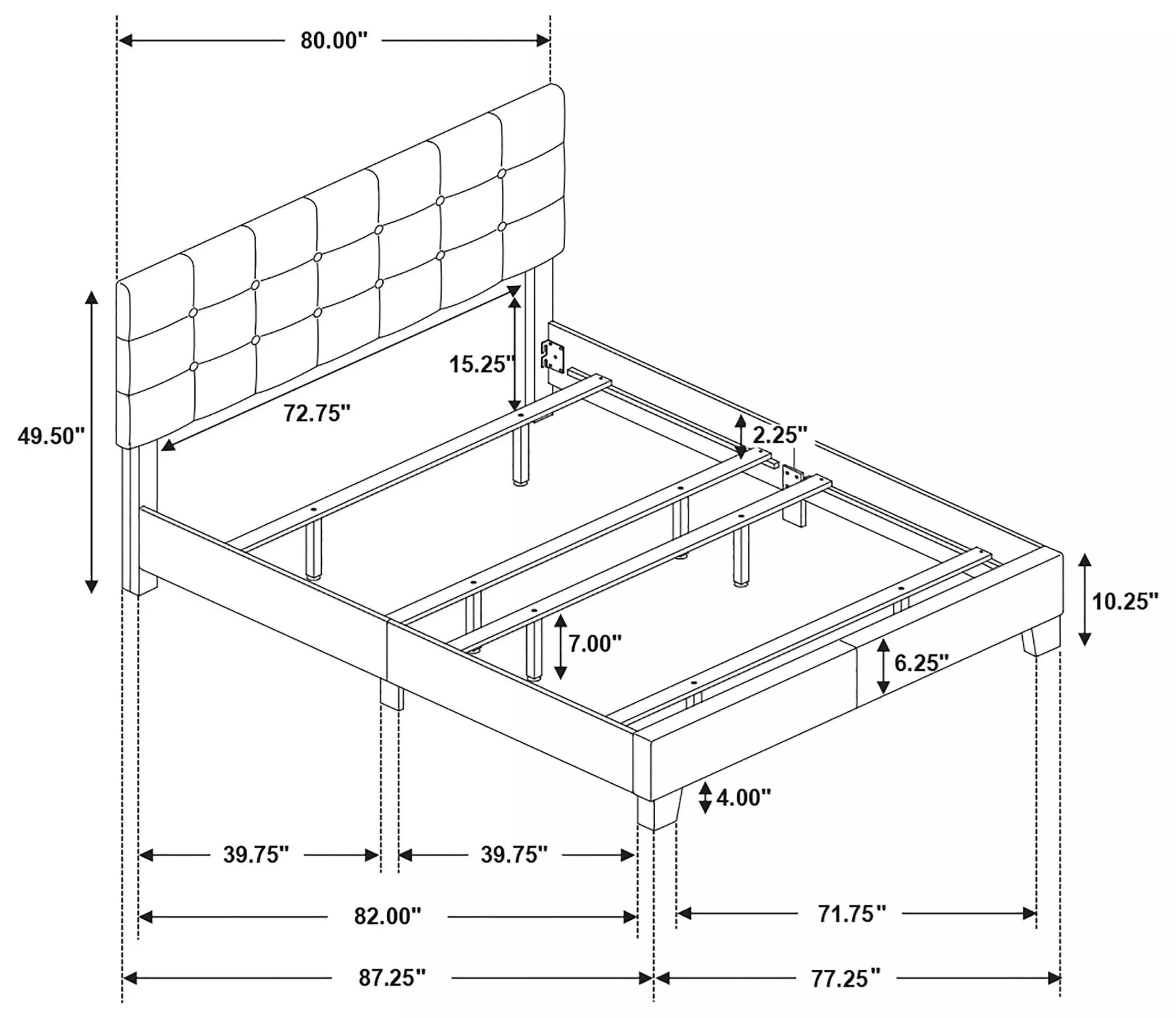 Mapes Charcoal Upholstered King Panel Bed