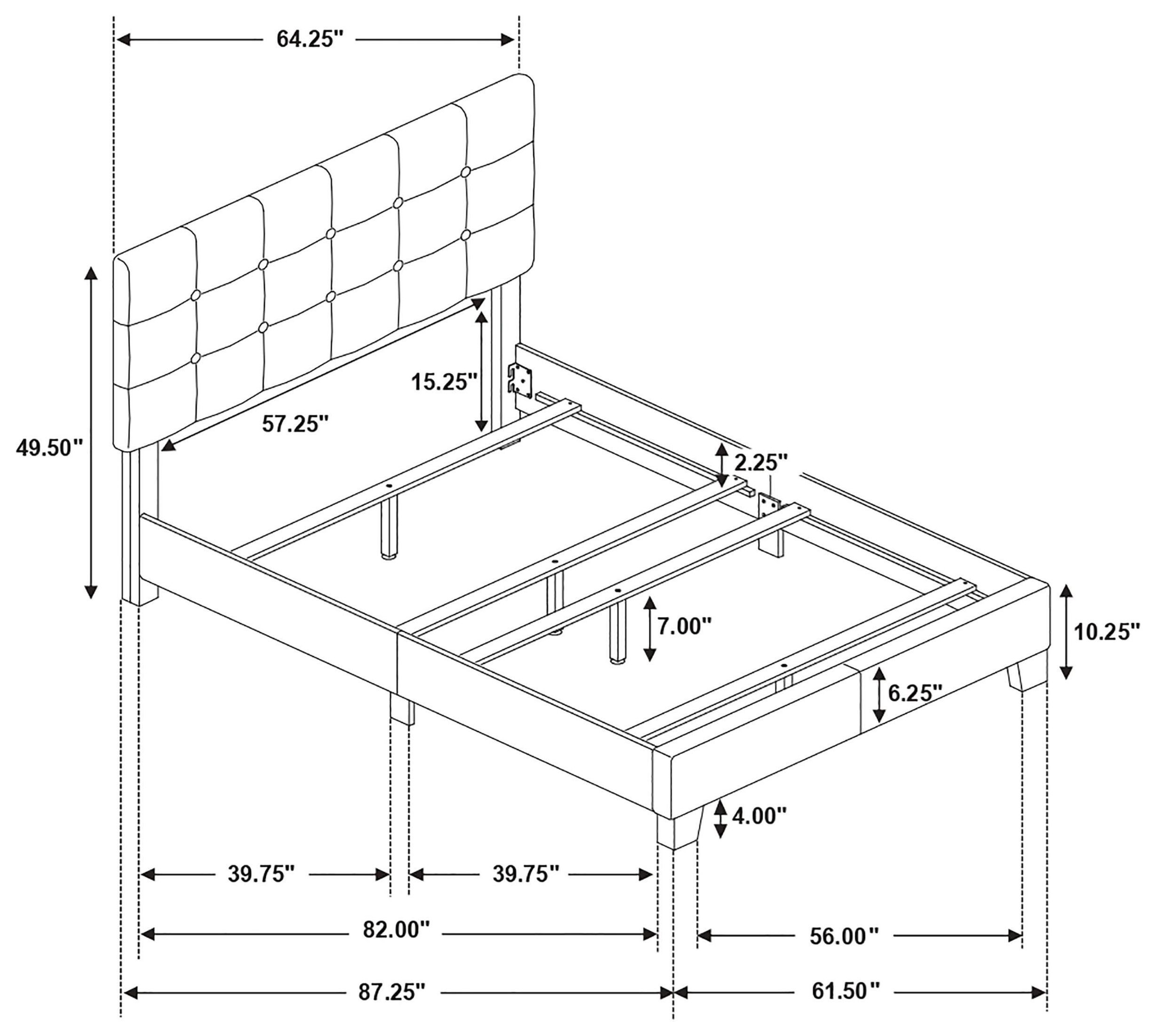 Mapes Charcoal Upholstered Queen Panel Bed