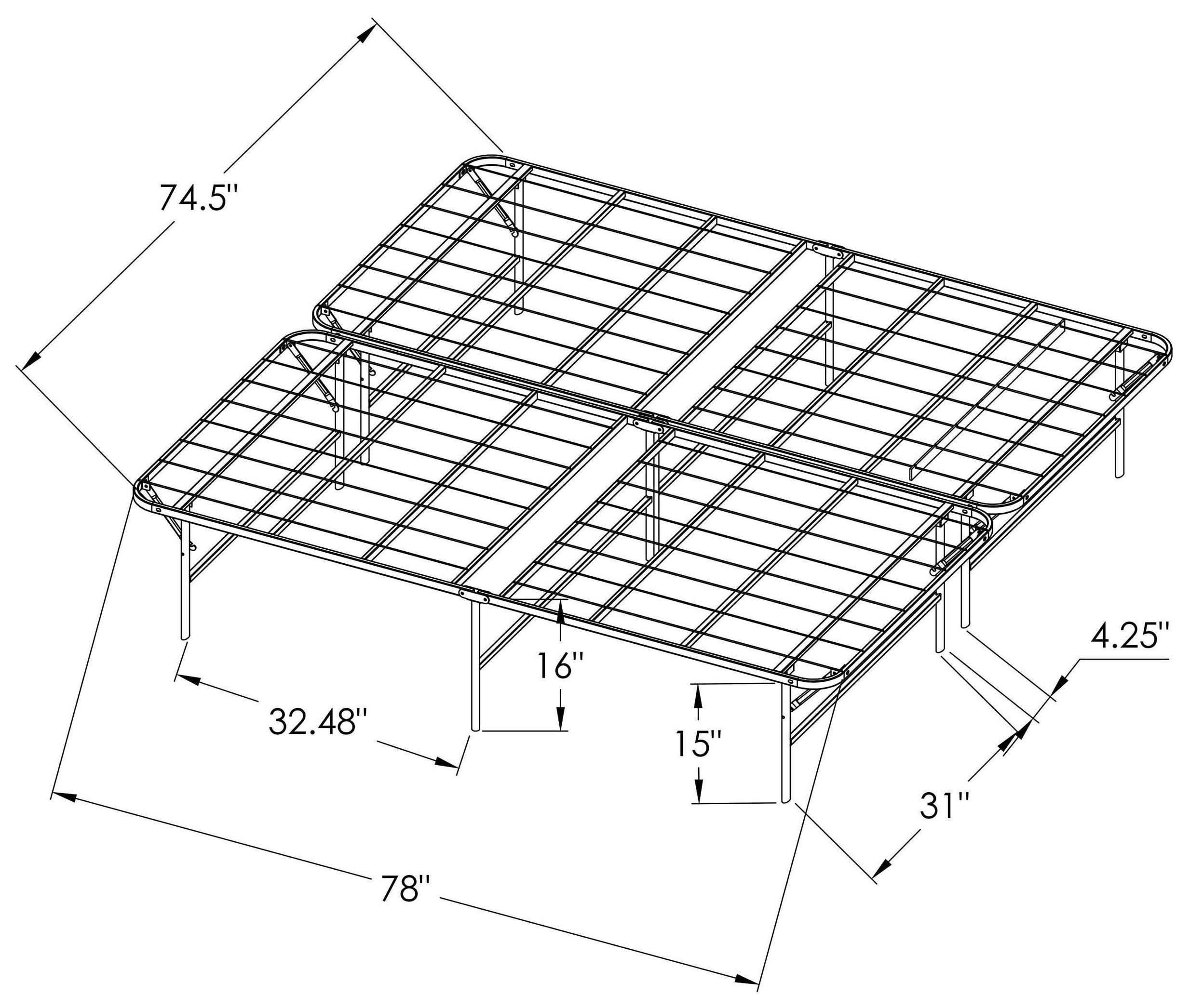 Waldin Black King Mattress Support