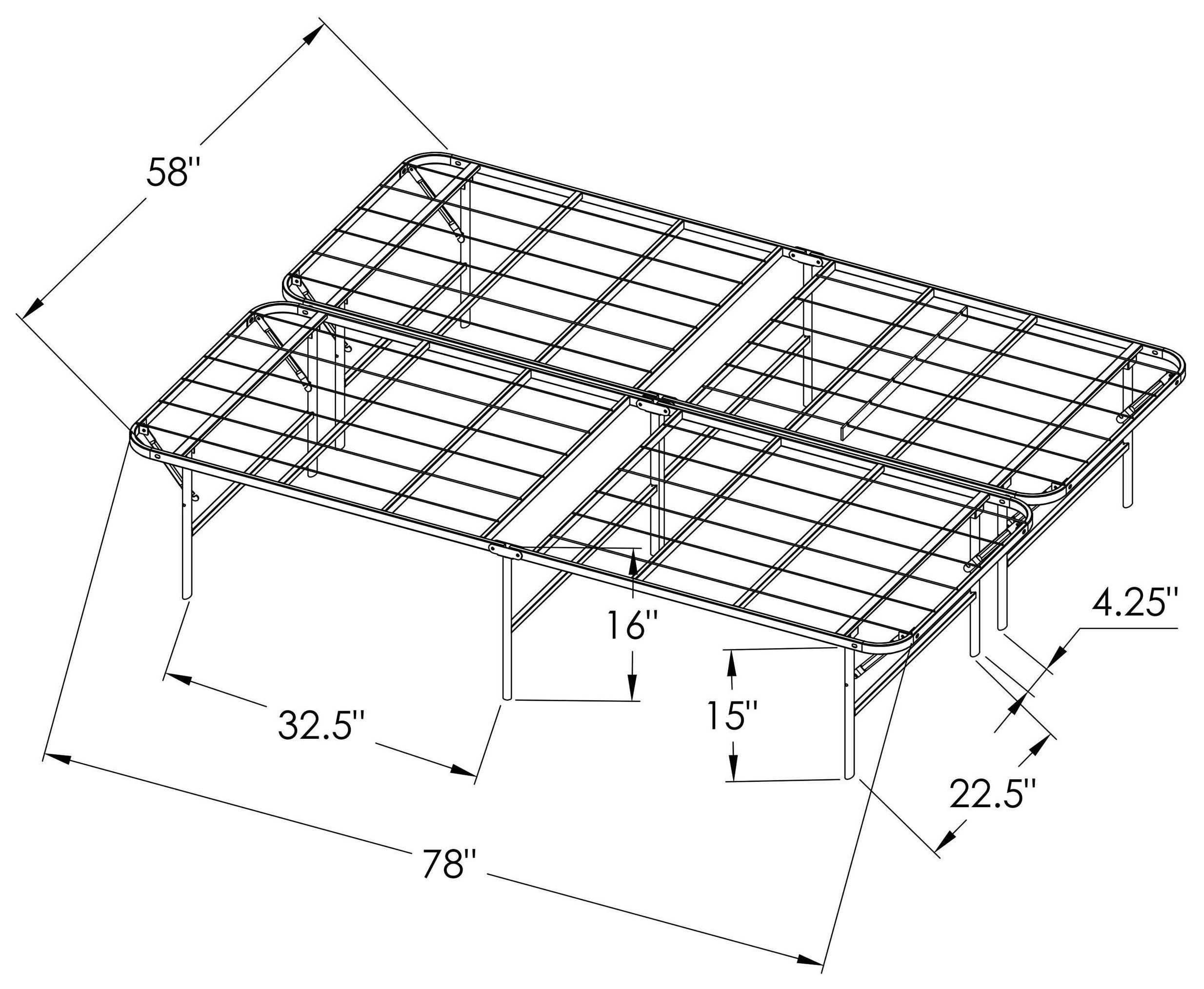 Waldin Black Queen Mattress Support
