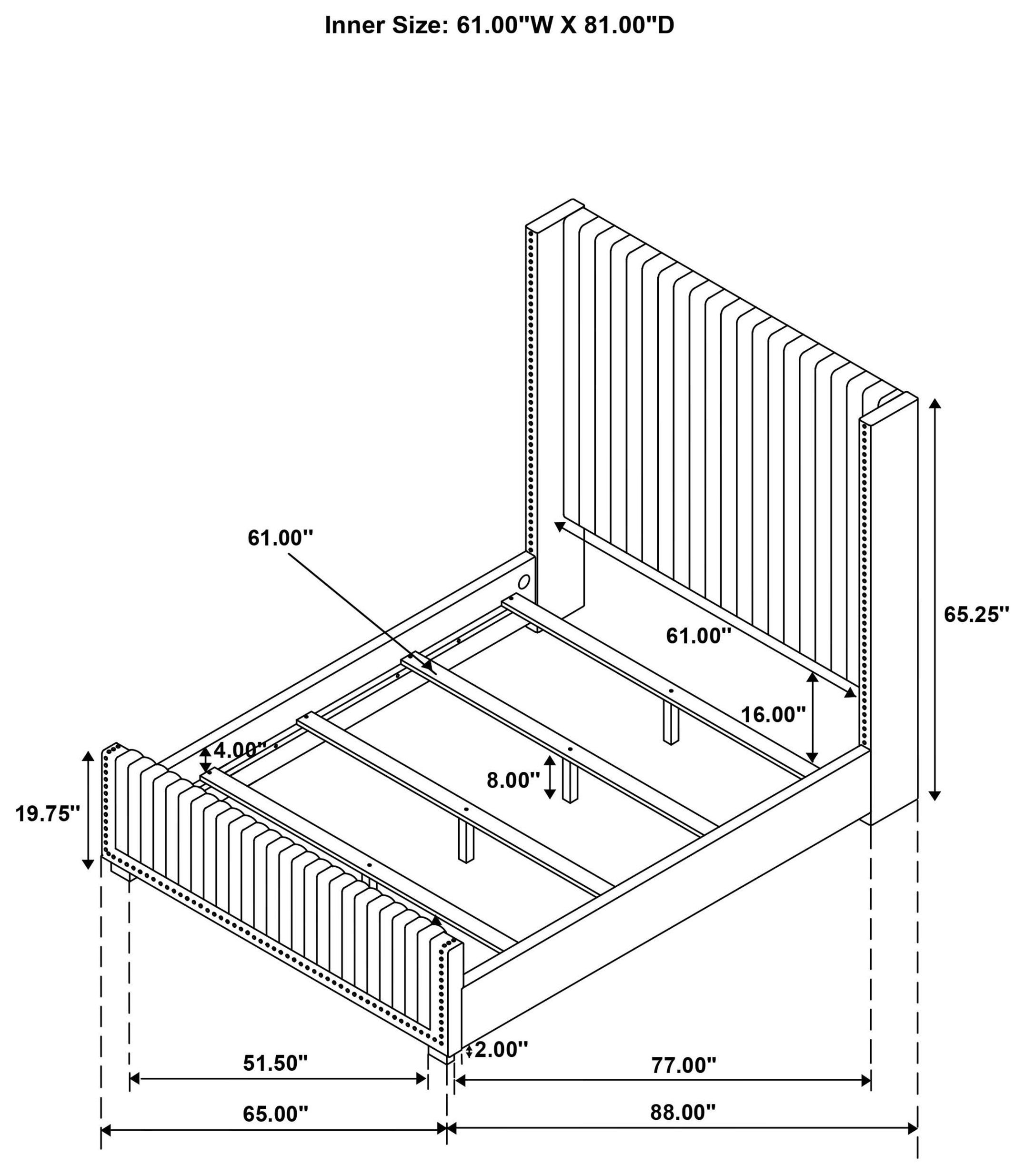 Natasha Cream Queen Upholstered Wingback Panel Bed