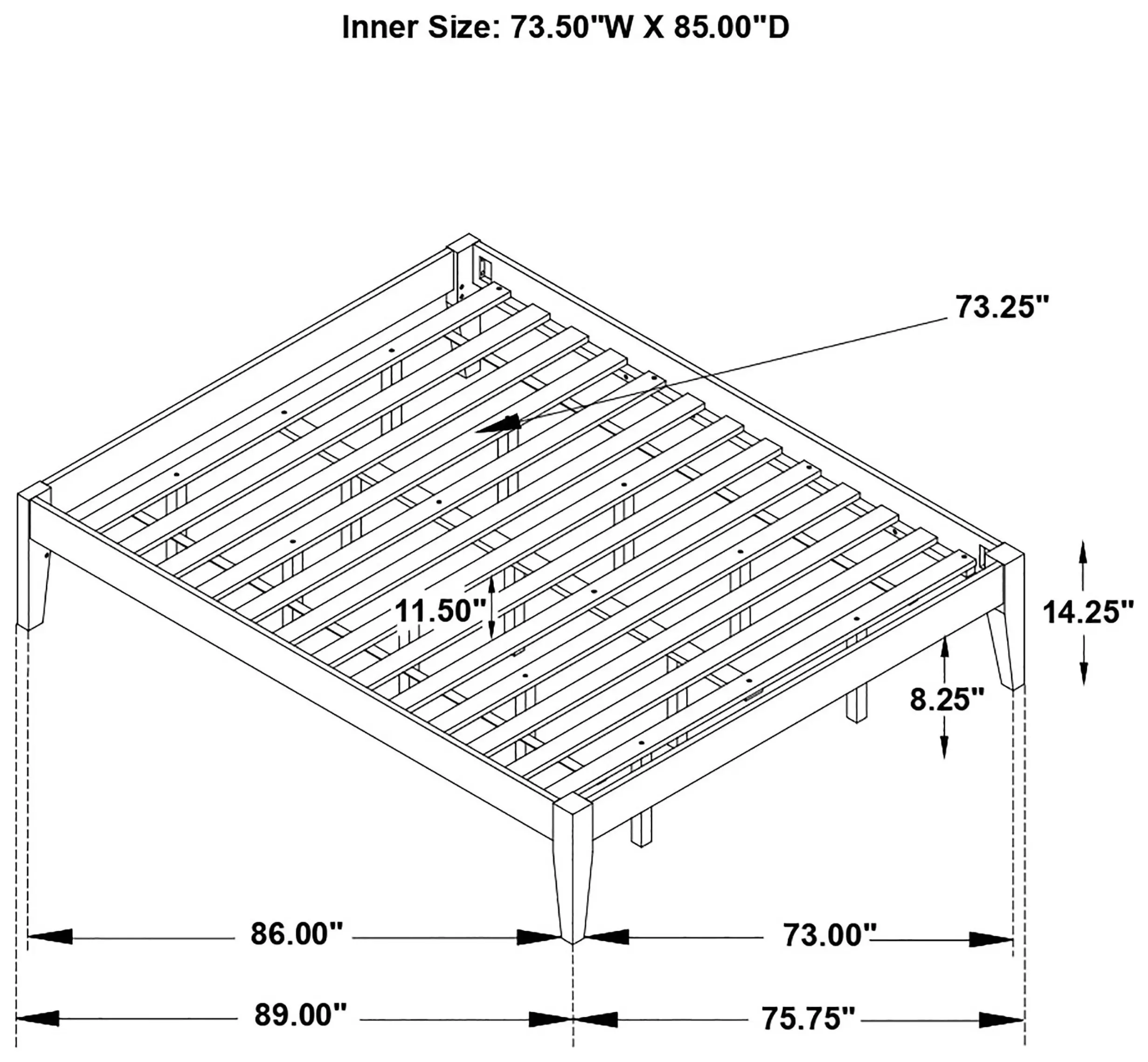 Hounslow White California King Bed Frame