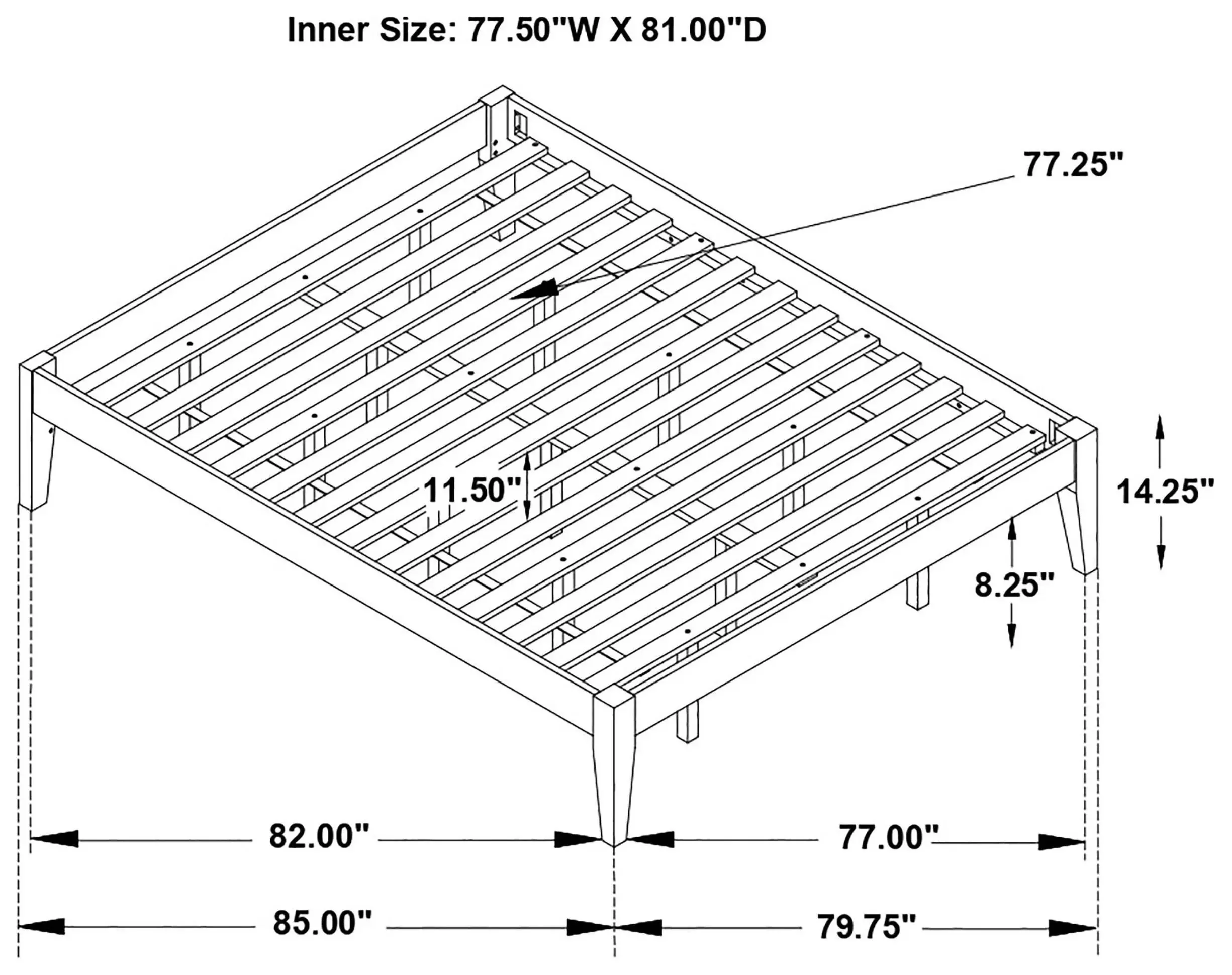 Hounslow Black King Platform Bed