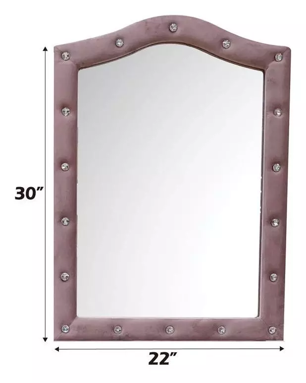 Reggie Pink Upholstered Arched Dresser Mirror