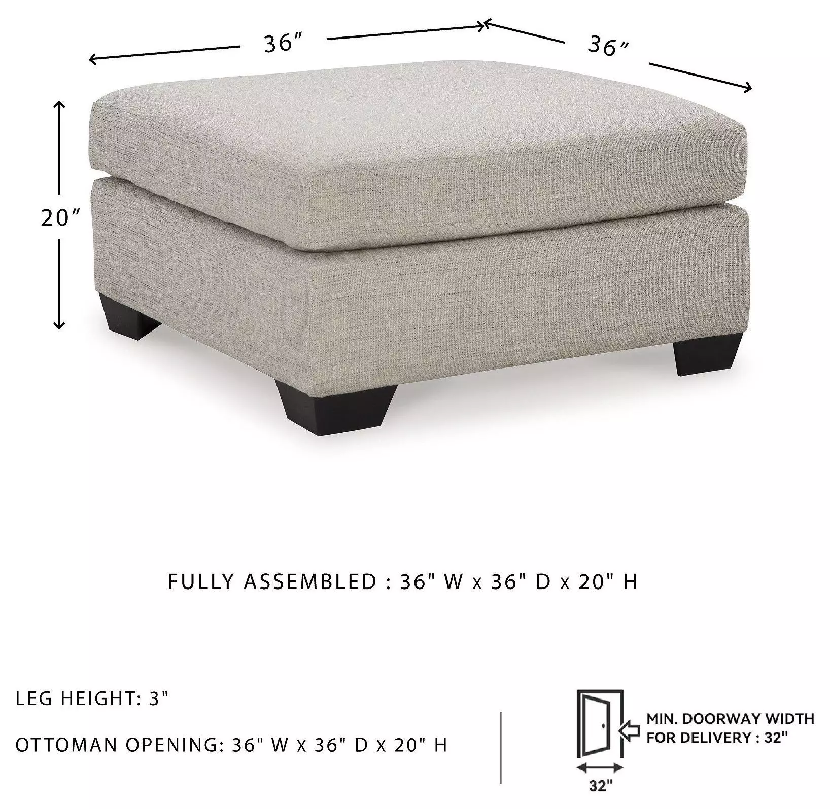 Mahoney Pebble Oversized Accent Ottoman