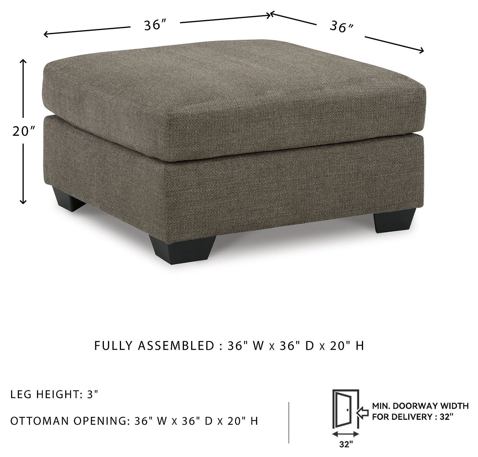 Mahoney Chocolate Oversized Accent Ottoman
