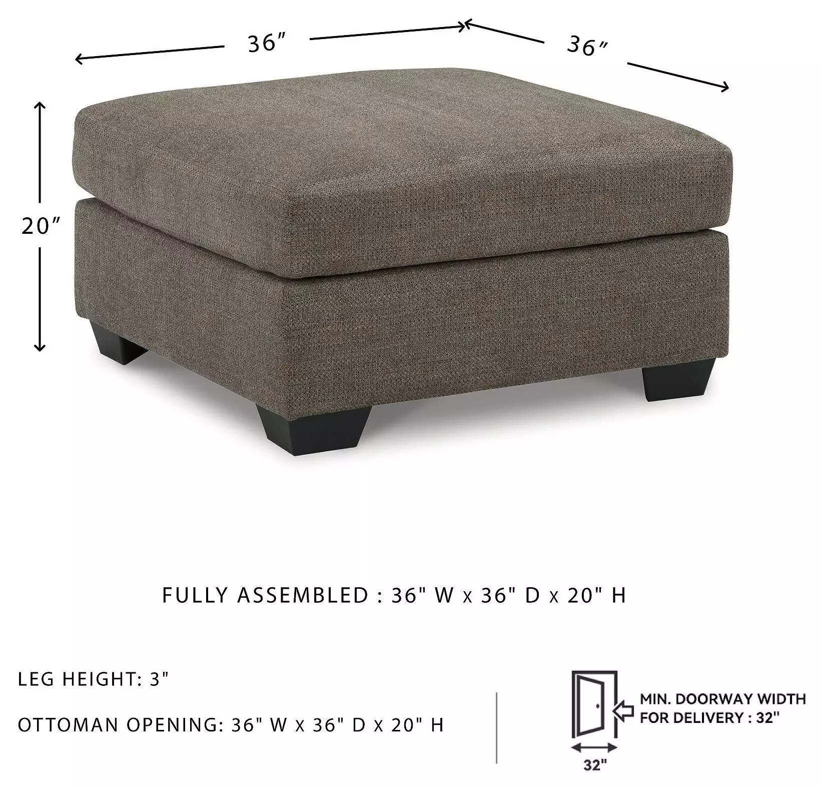 Mahoney Chocolate Oversized Accent Ottoman