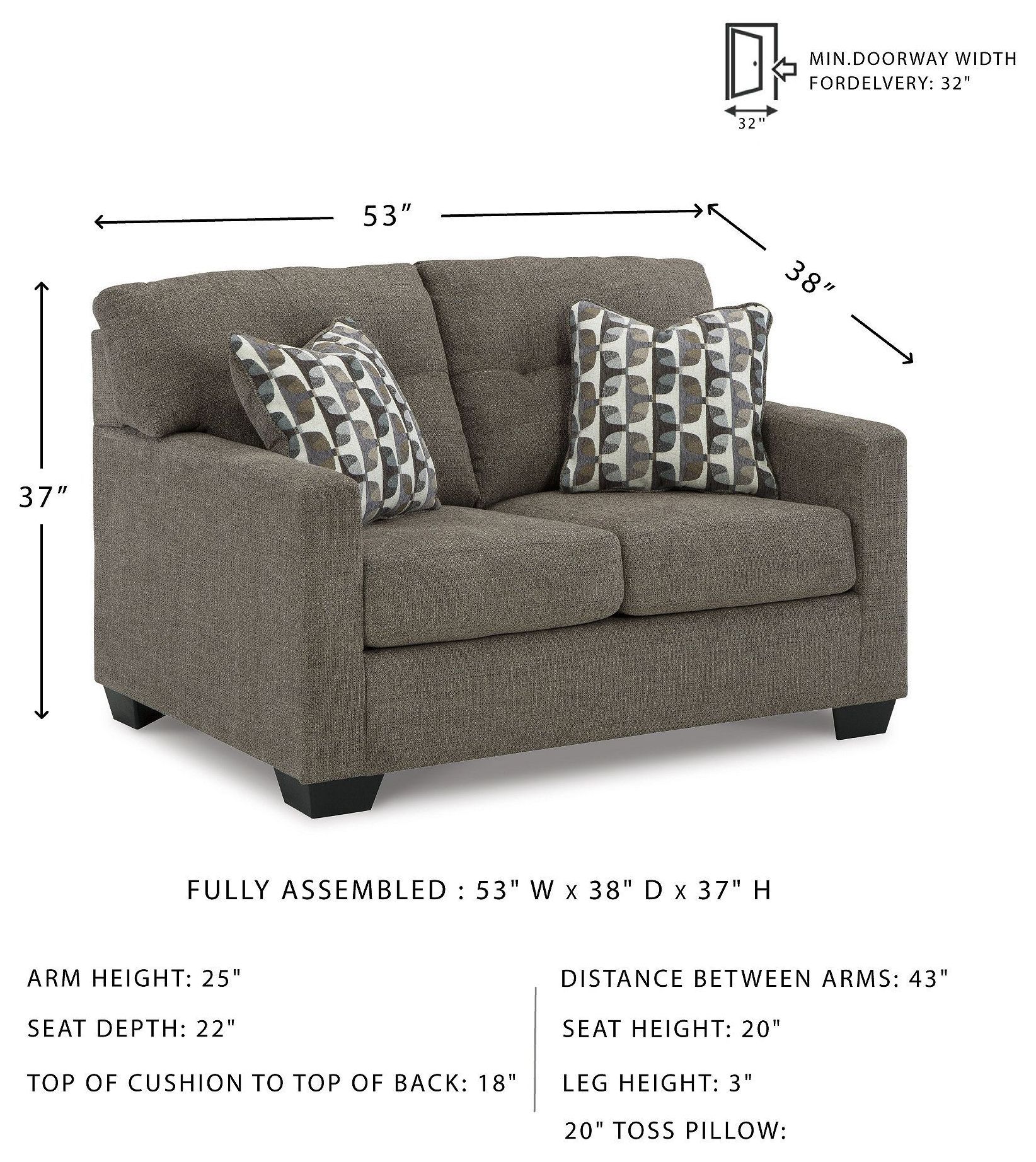 Mahoney Chocolate Loveseat