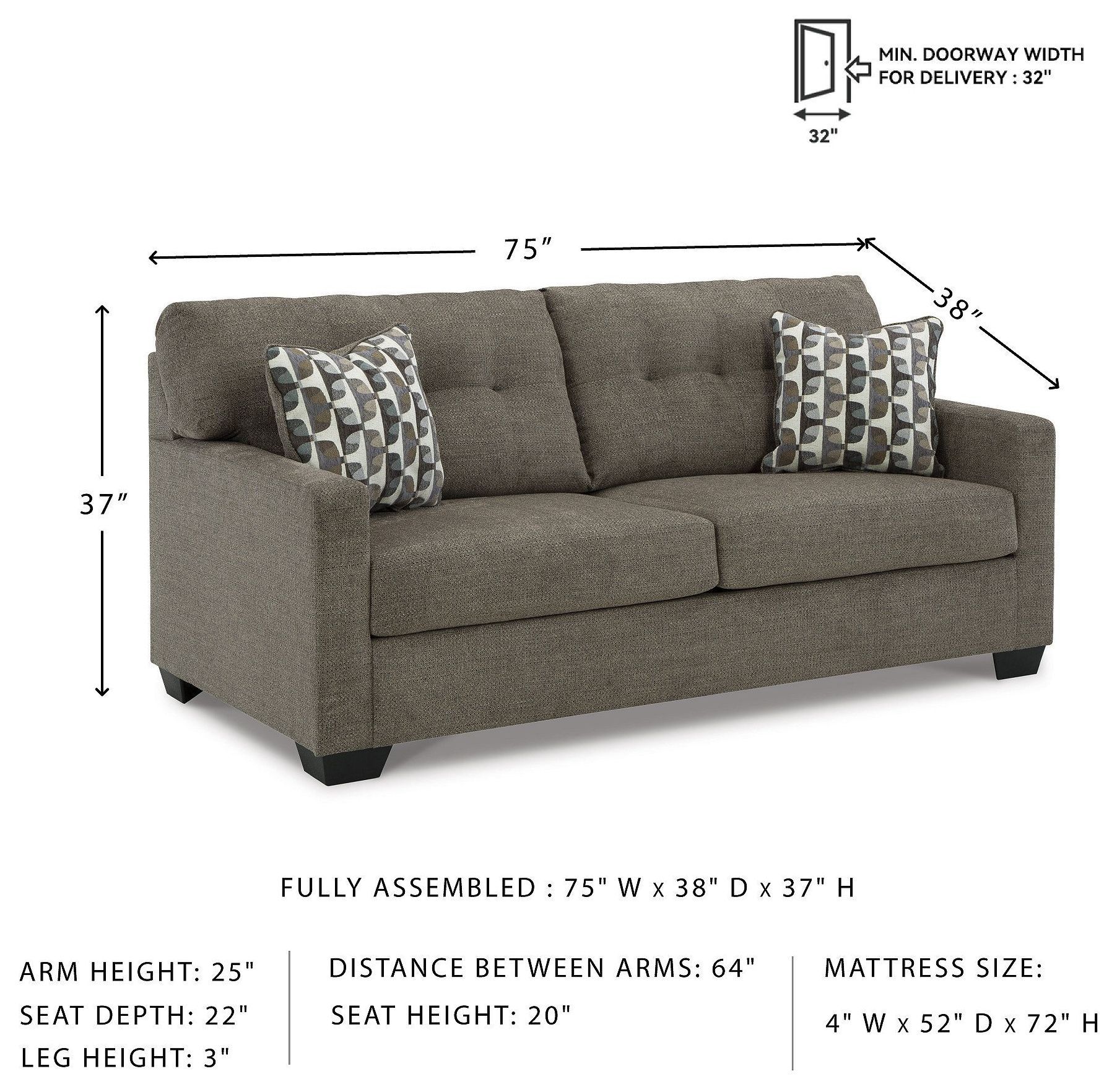 Mahoney Chocolate Full Sofa Sleeper