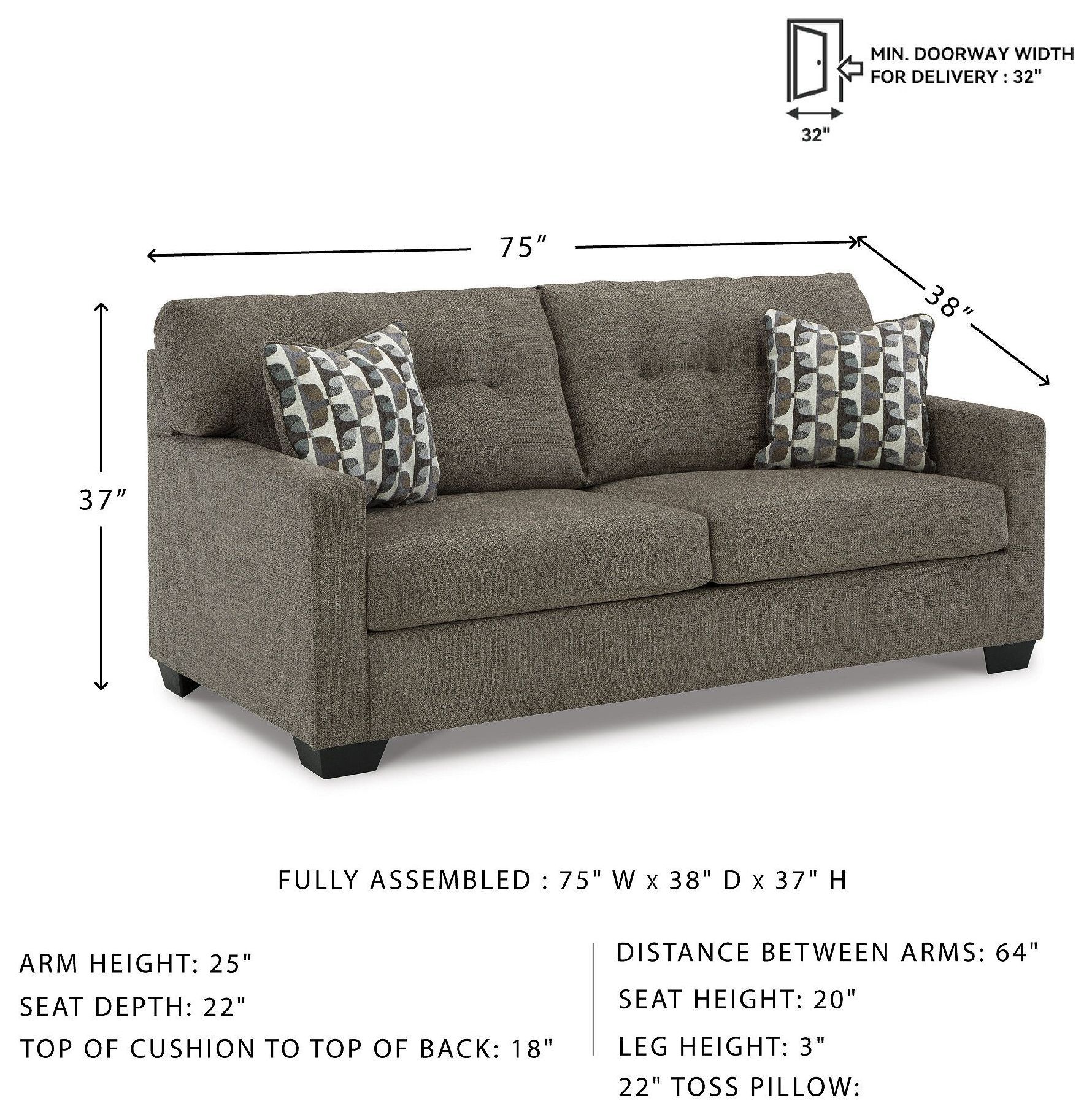 Mahoney Chocolate Sofa