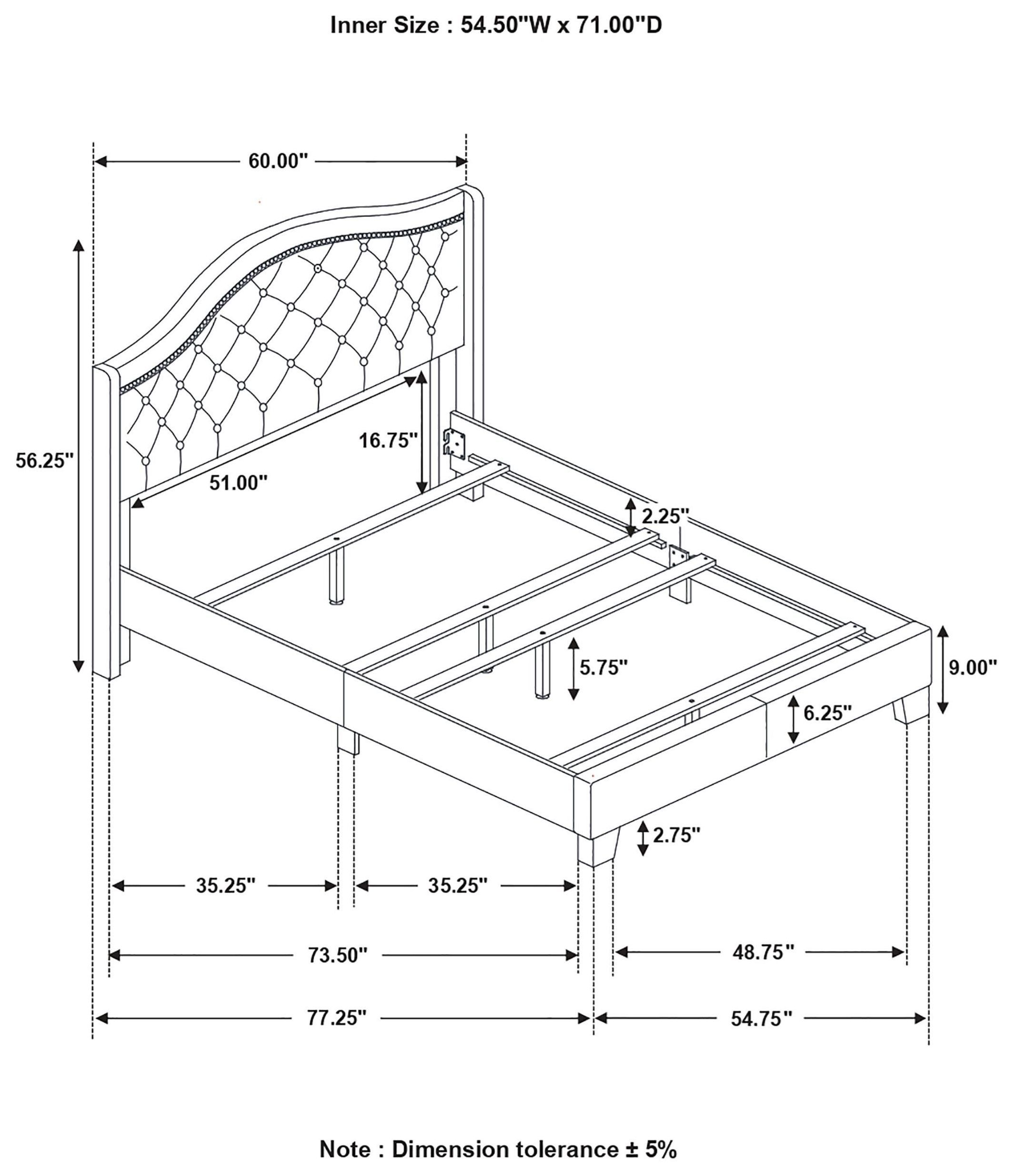 Sonoma Gray Upholstered Full Panel Bed