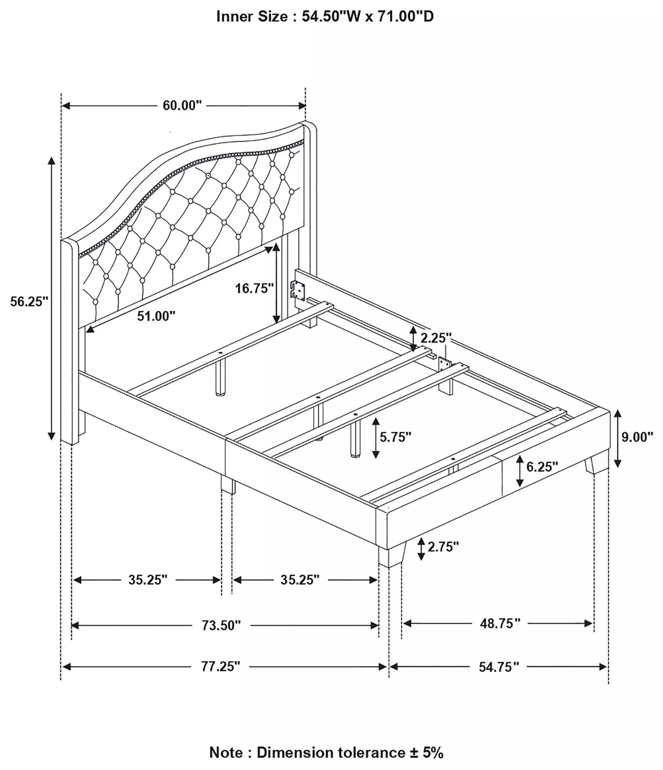 Sonoma Gray Upholstered Full Panel Bed