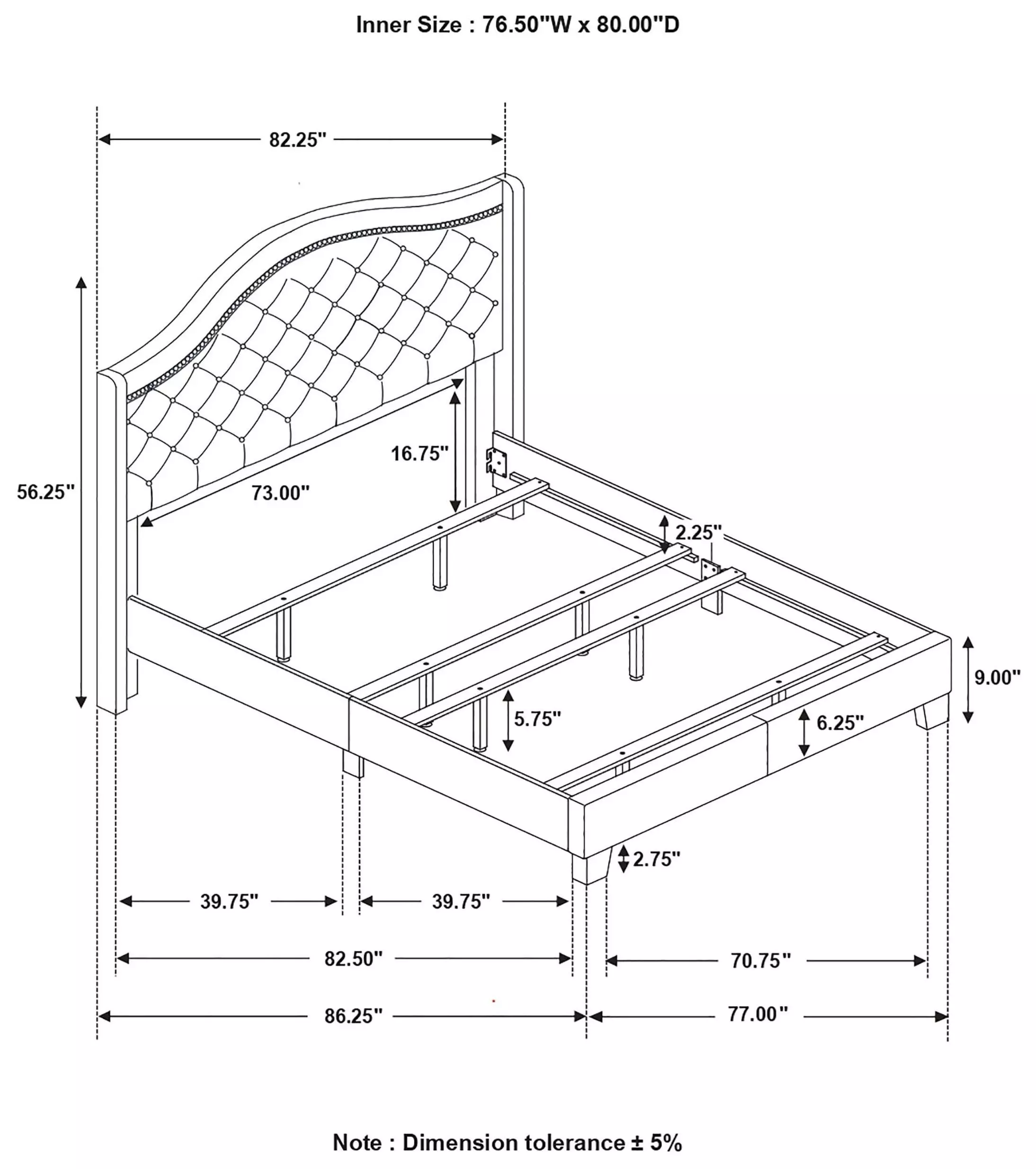 Sonoma Gray Upholstered King Panel Bed
