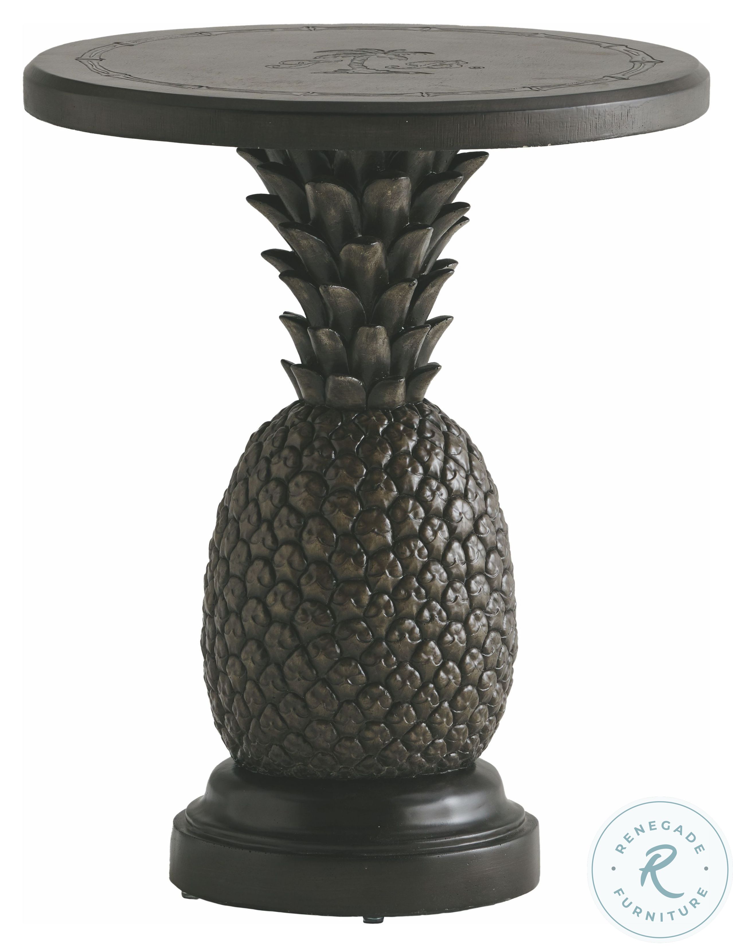 tommy bahama outdoor living del mar two piece outdoor curved sectional sofa on Alfresco Living Black Outdoor Pineapple Accent Table From Tommy Bahama Coleman Furniture