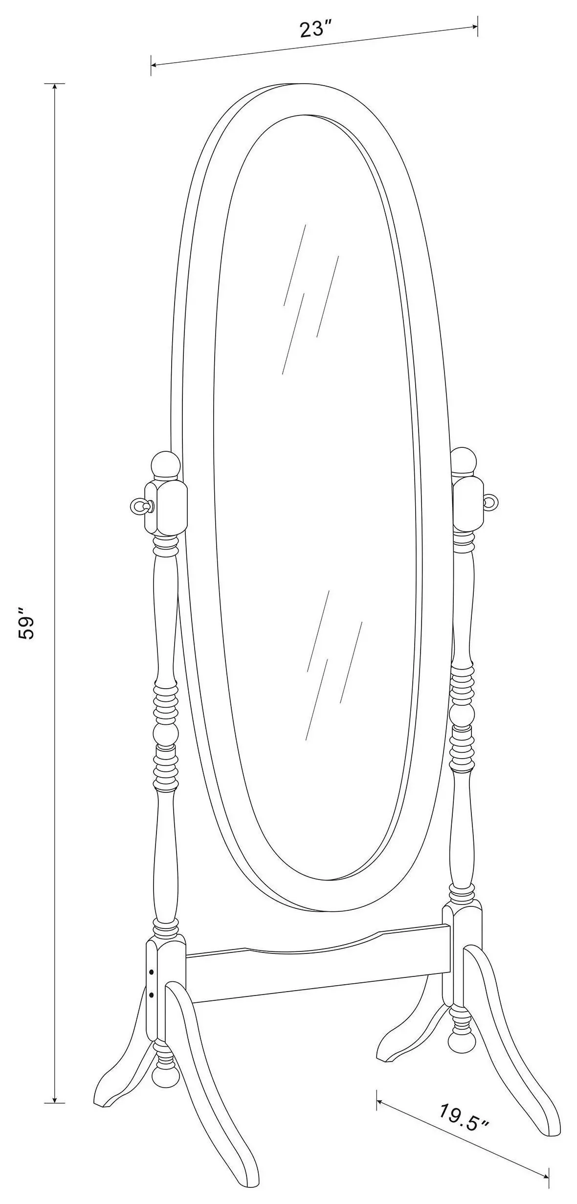 Foyet Merlot Oval Cheval Mirror