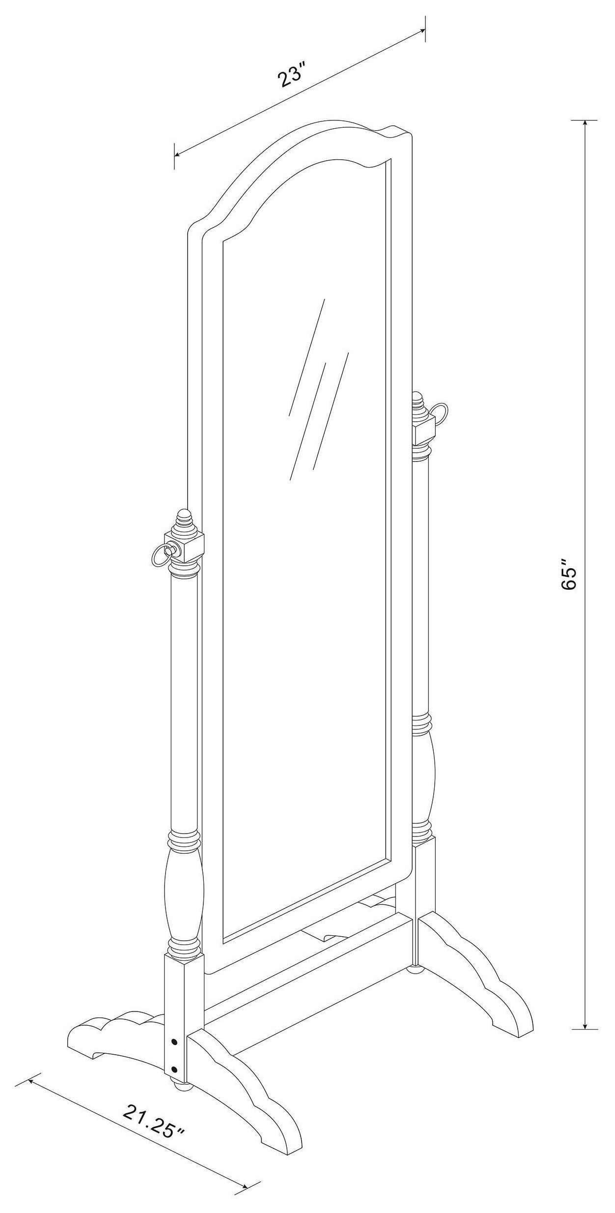 Cabot Merlot Rectangular Cheval Mirror