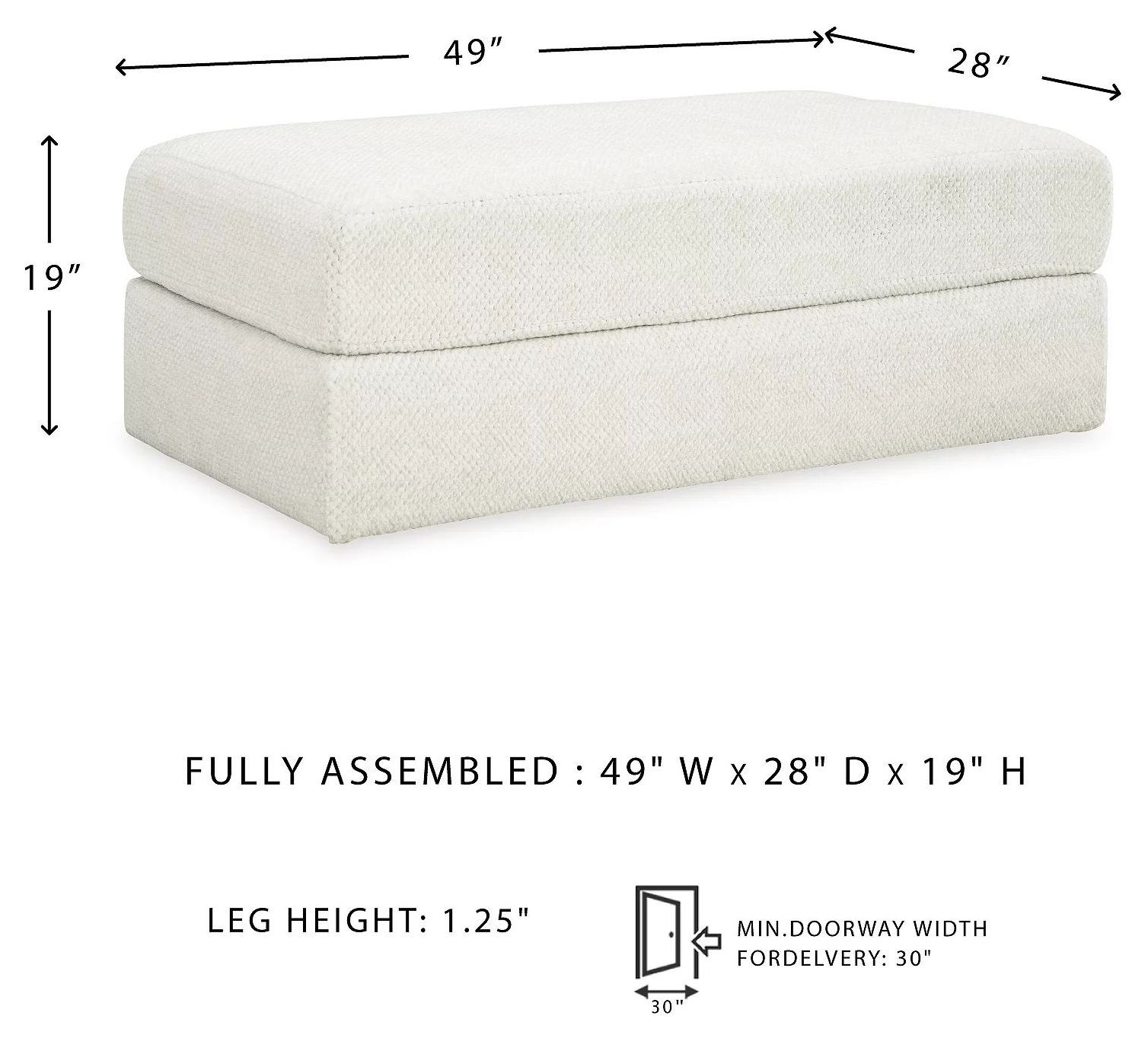Karinne Linen Oversized Accent Ottoman