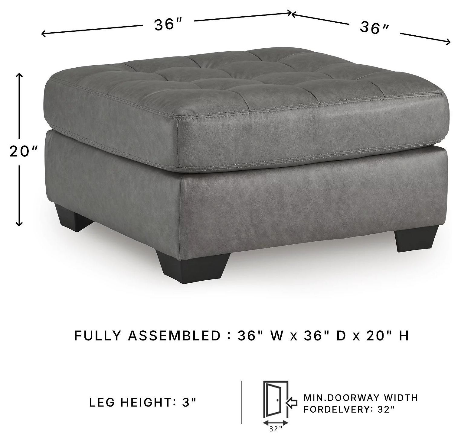 Clairette Court Alloy Oversized Accent Ottoman