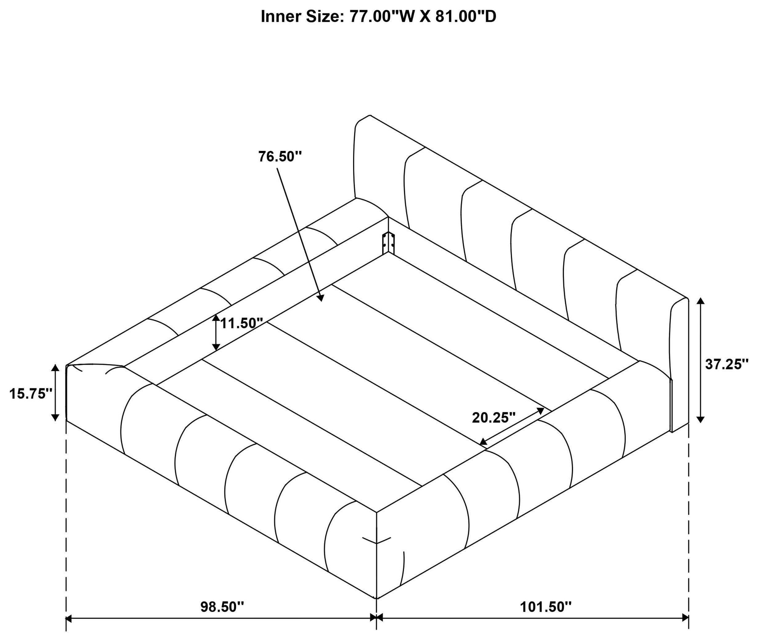 Wilshire Gray King Upholstered Platform Bed
