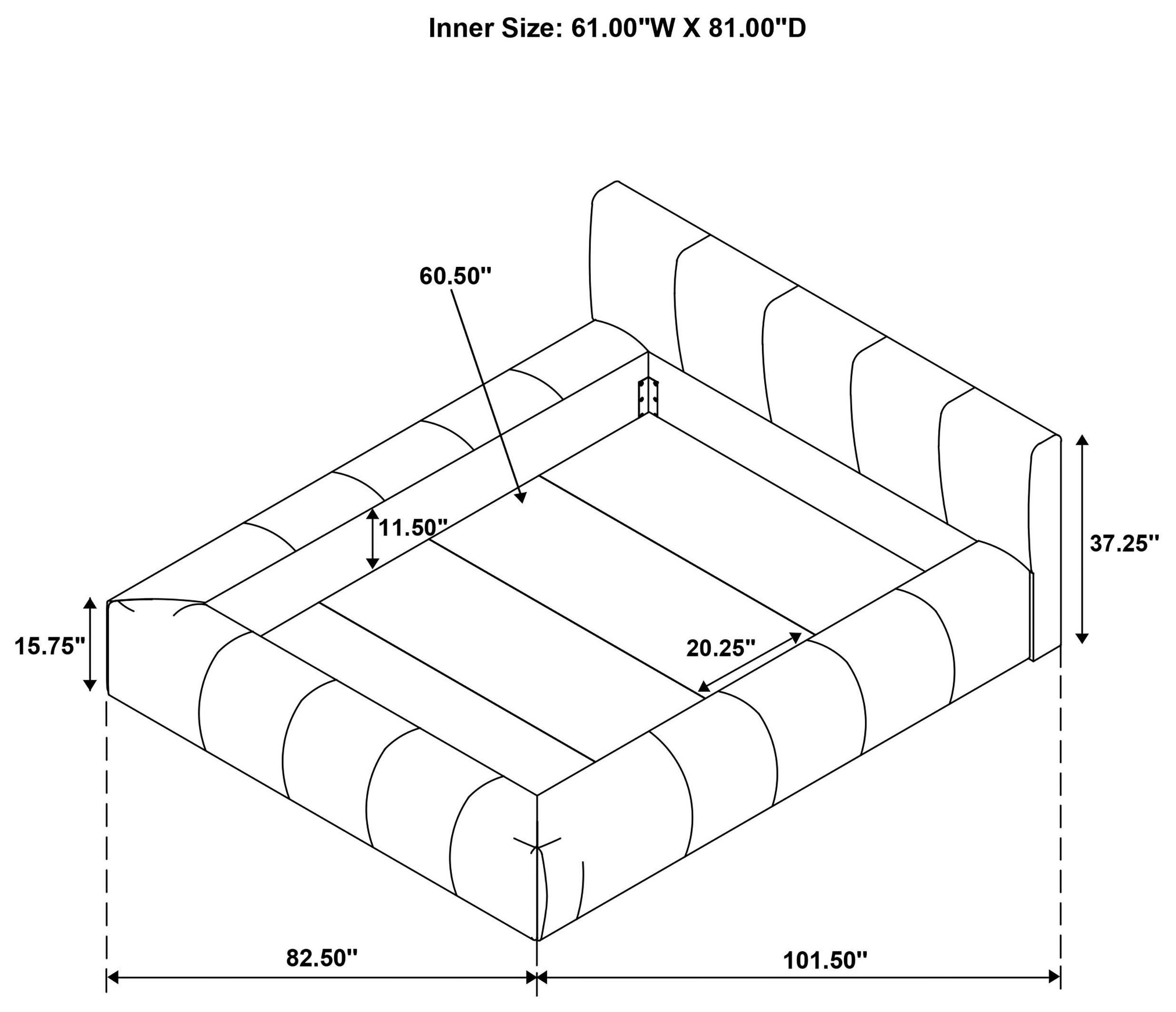 Wilshire Gray Queen Upholstered Platform Bed