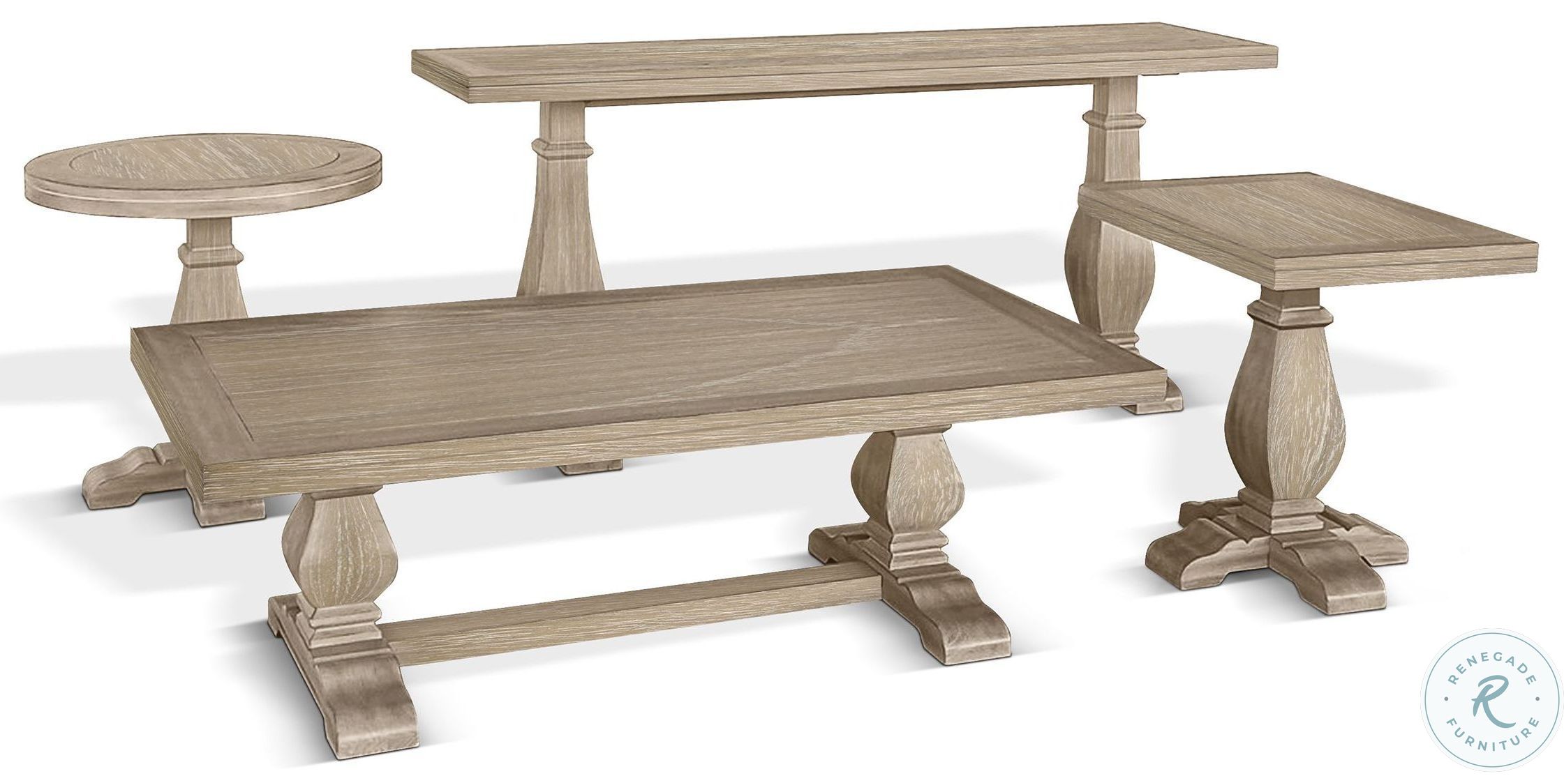 Rustic Rectangle Table Setting Rustic Refined Natural Rectangular Occassional Table Set From Luna ...