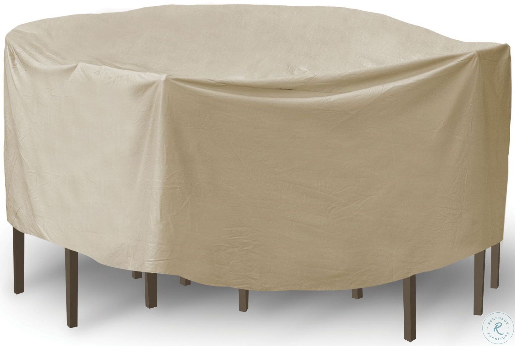 Tan 60" 7 Piece Outdoor Dining Set Cover With Umbrella Hole from PCI