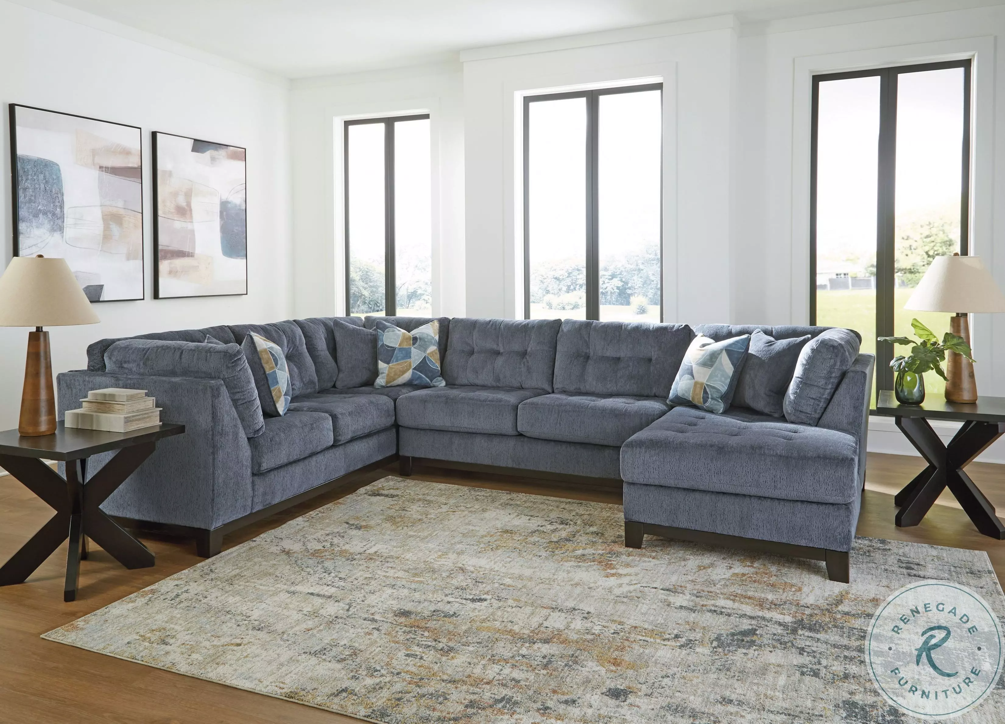 Maxon Place Navy Sectional from Ashley Furniture | Coleman Furniture