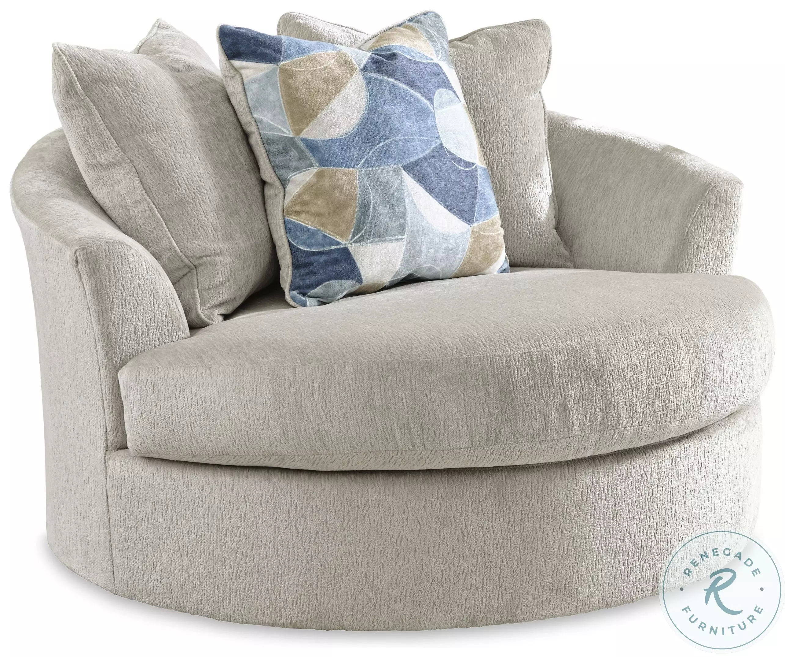 Maxon Place Stone Oversized Swivel Accent Chair From Ashley