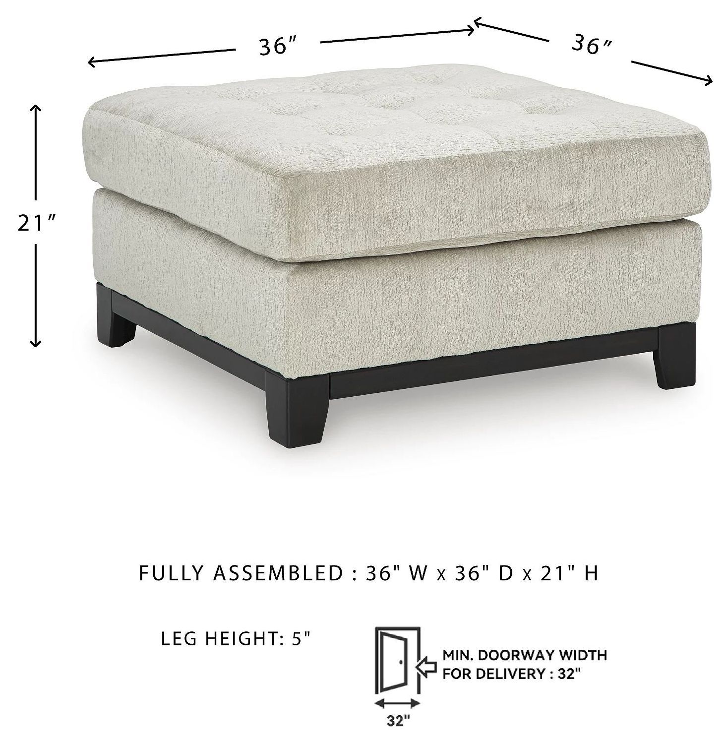 Maxon Place Stone Oversized Accent Ottoman