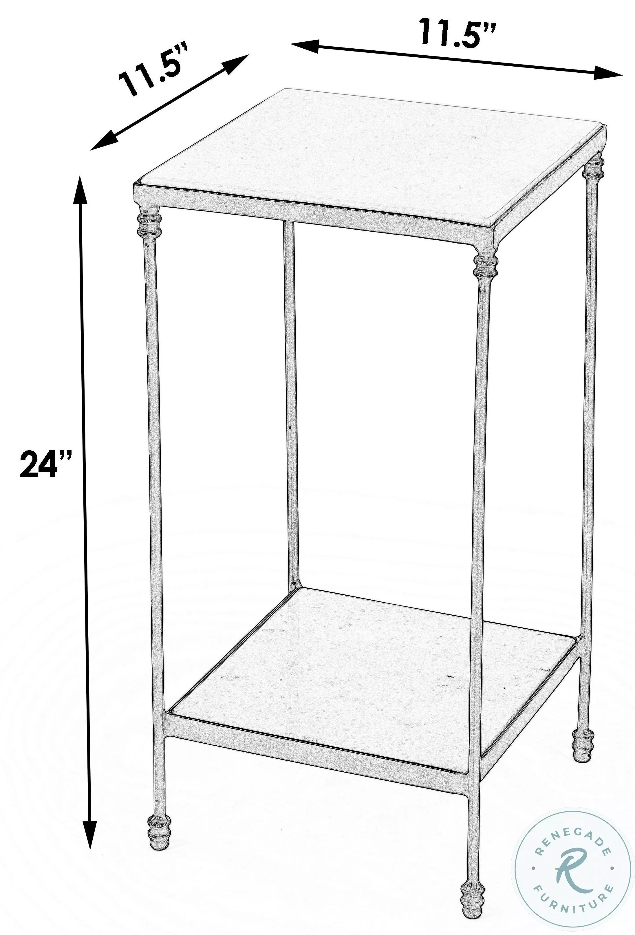 Larkin Black And Polished Marble Side Table