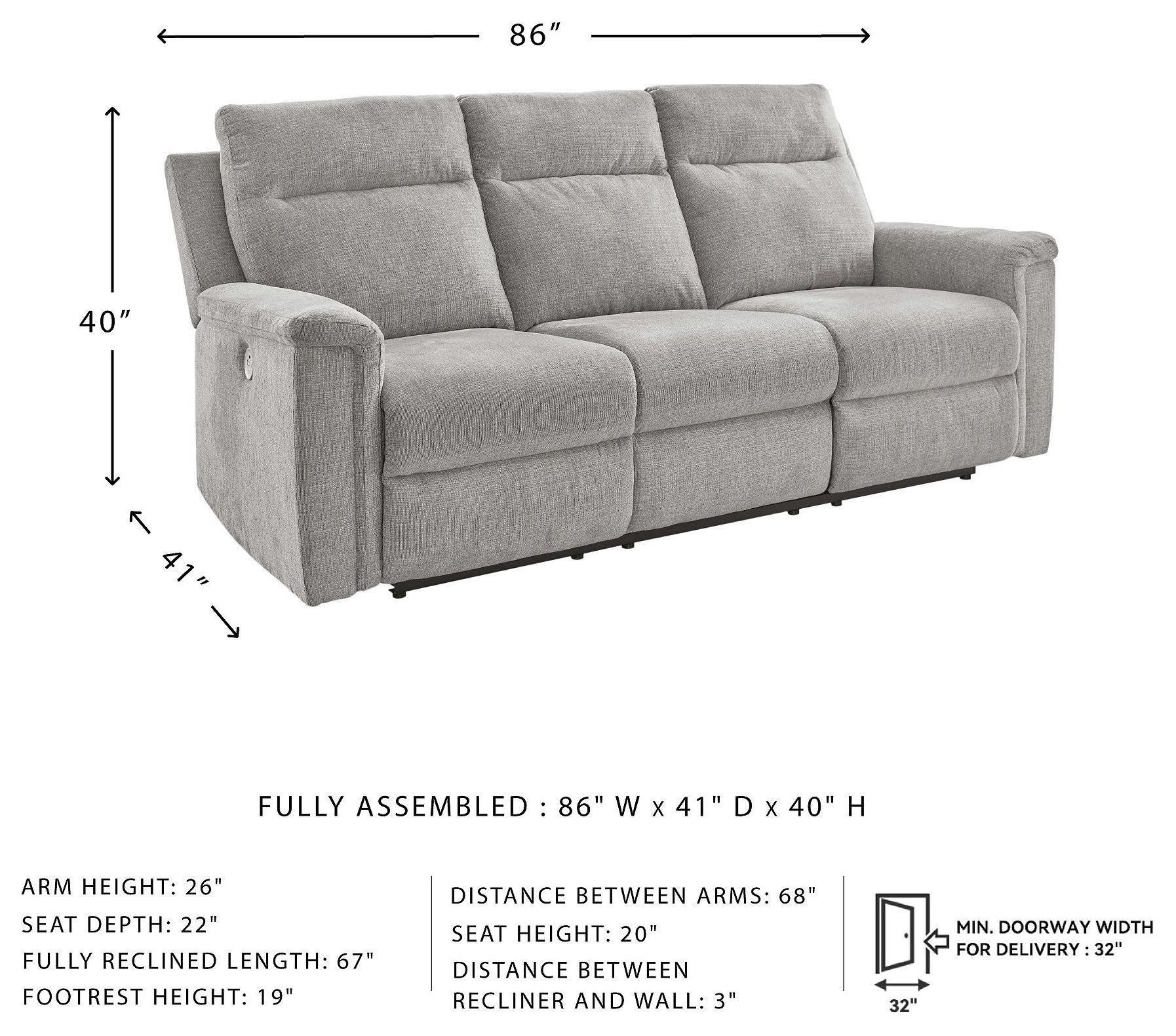 Barnsana Ash Power Reclining Sofa