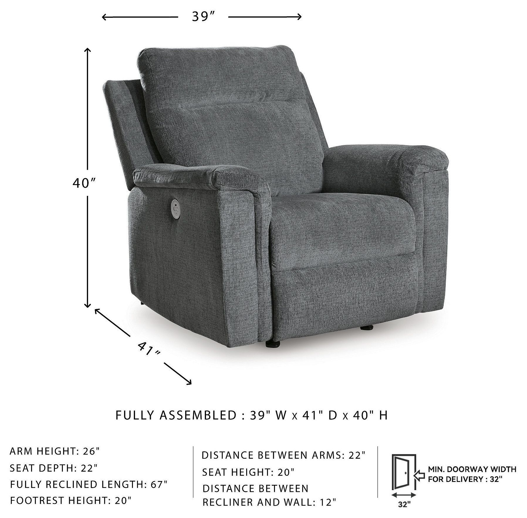 Barnsana Gravel Rocker Power Recliner