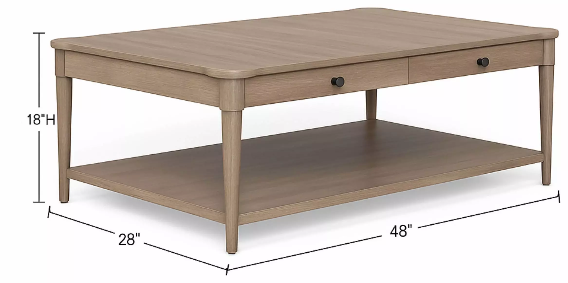 Wilmington Sand Wood Top Cocktail Table with Casters