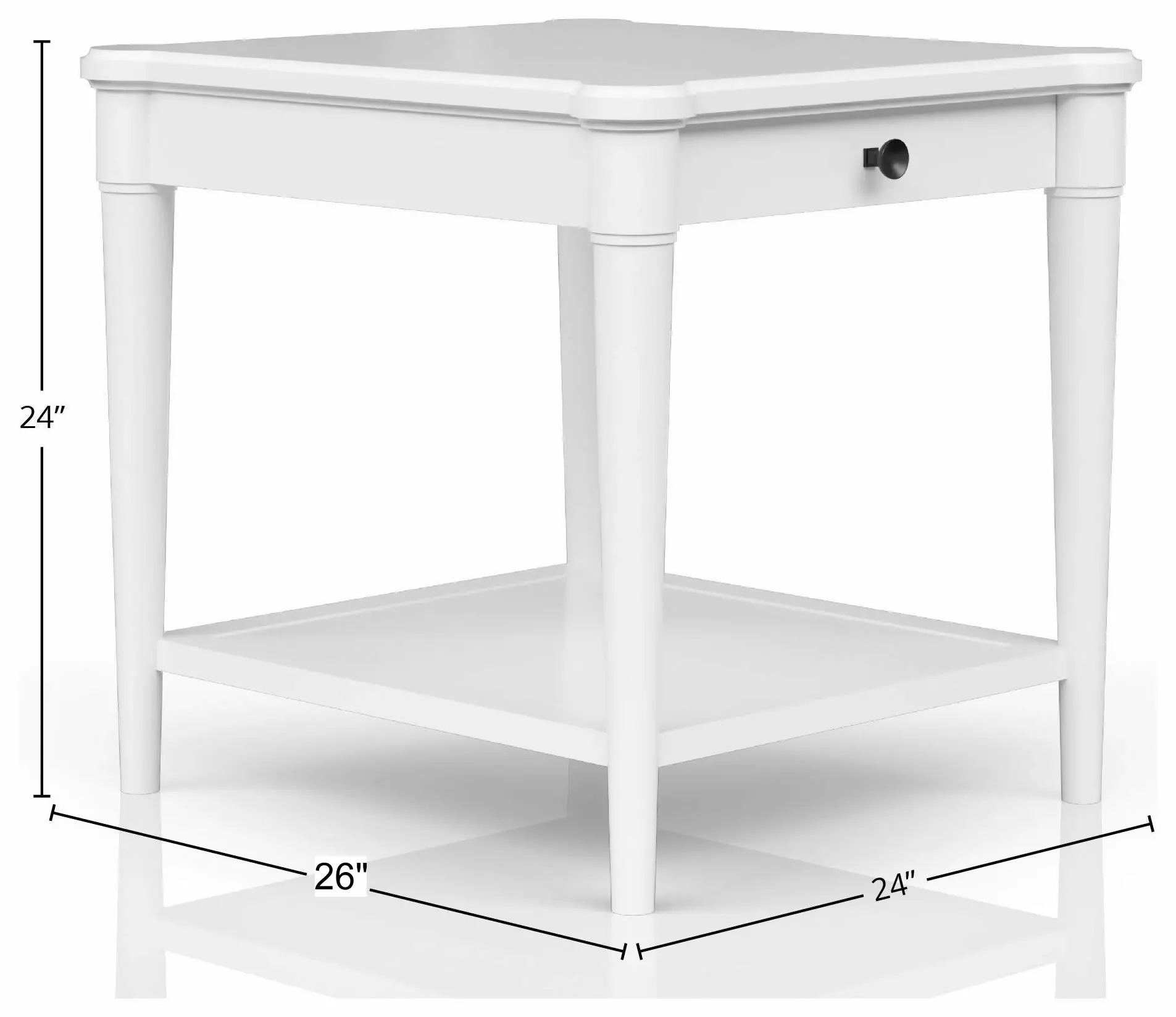Wilmington White Wood End Table