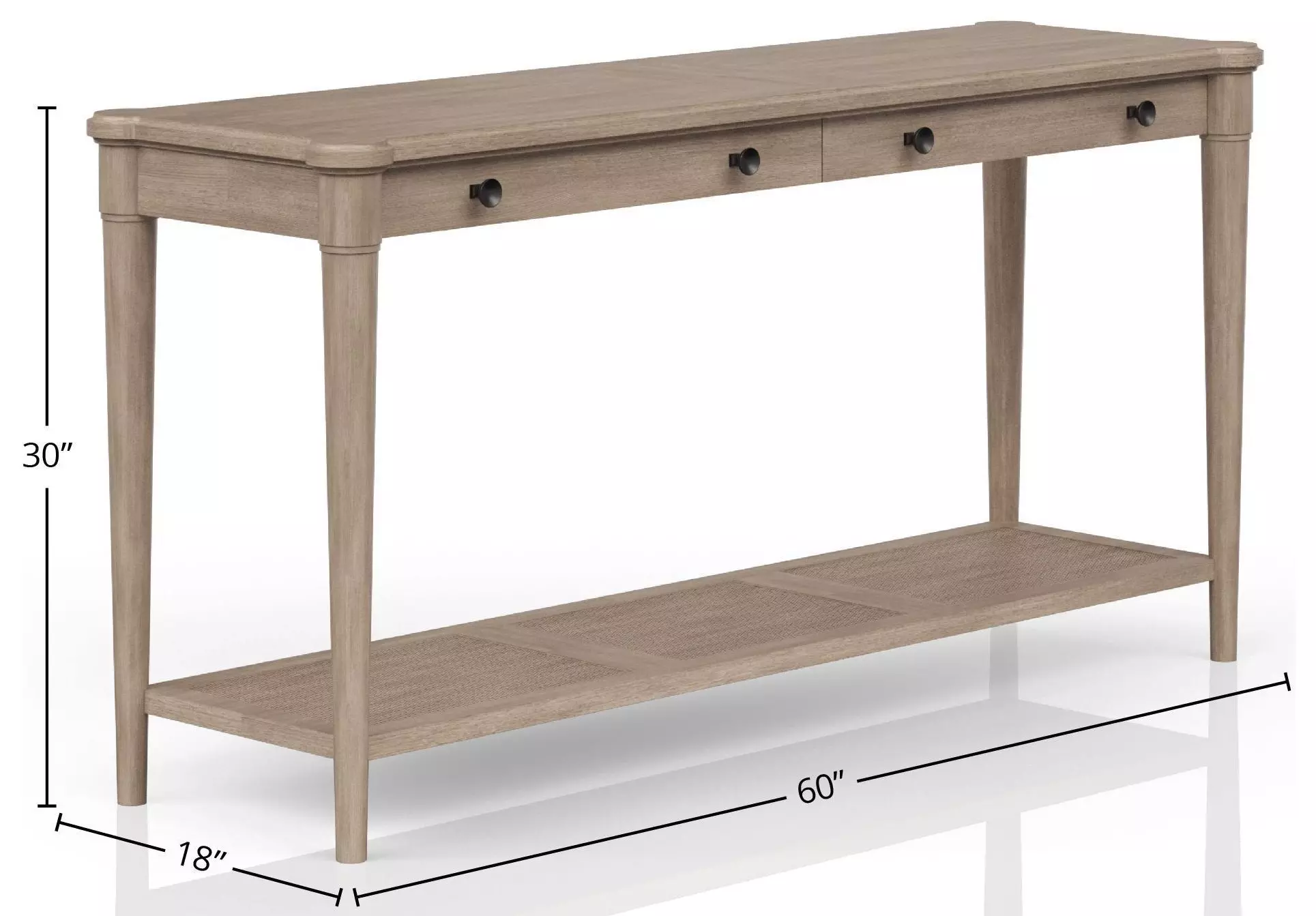 Wilmington Sand Sofa Table with Cane