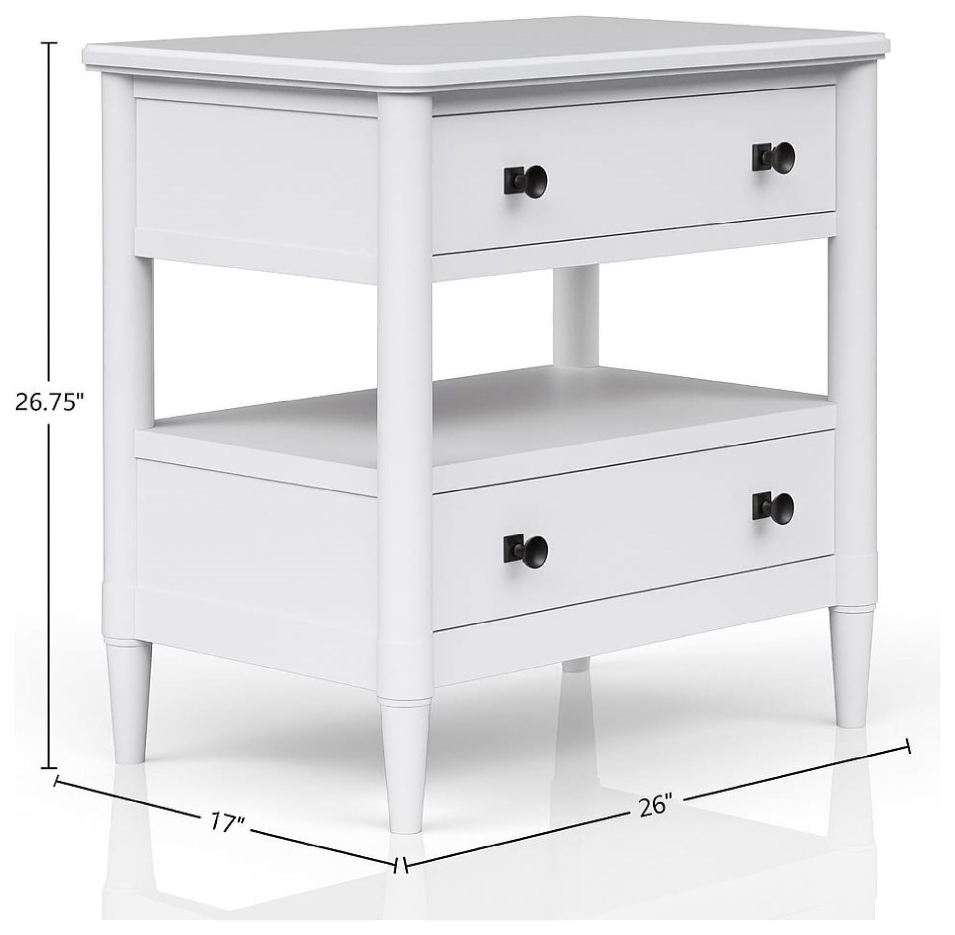 Wilmington White Open Nightstand