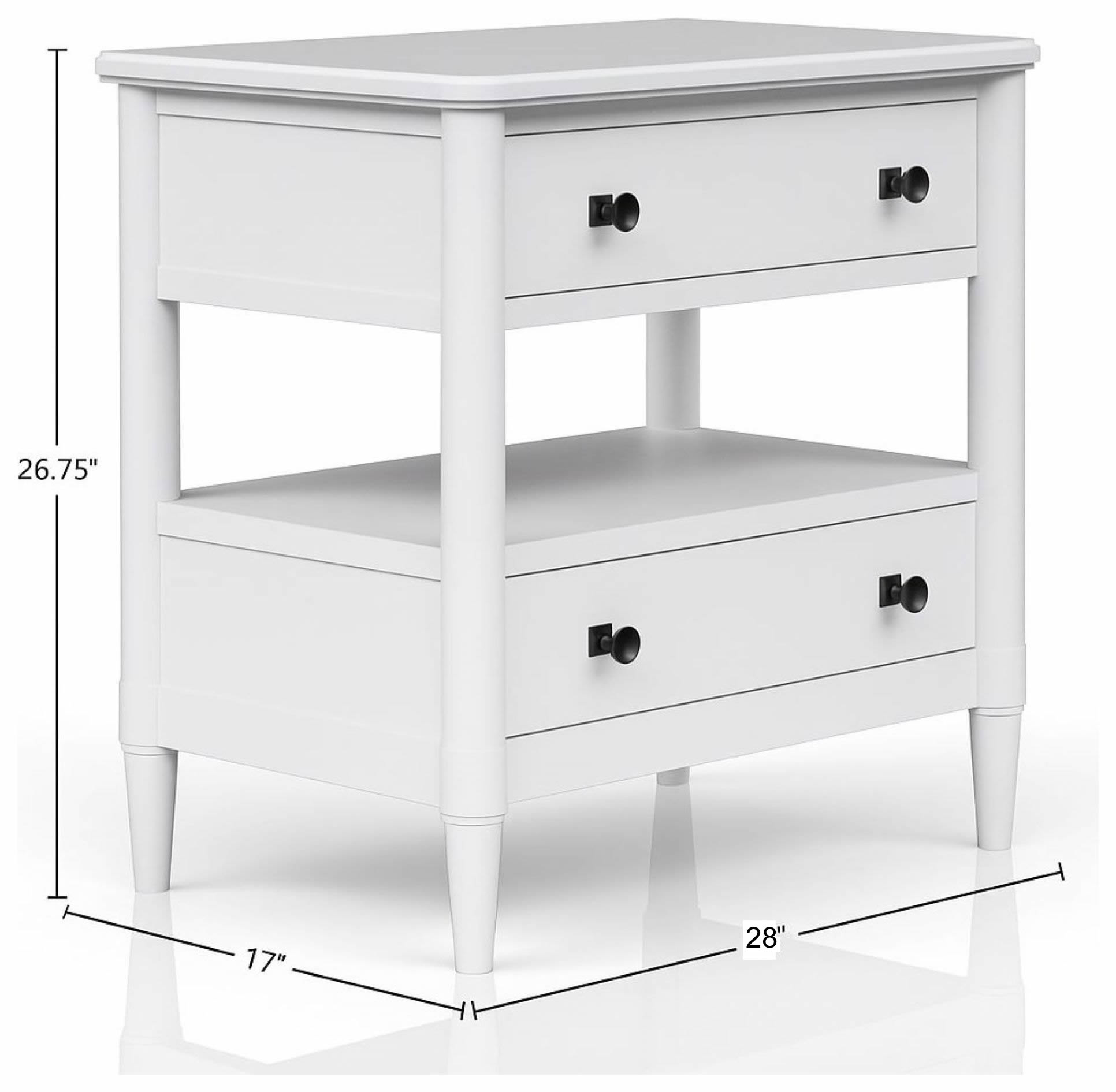Wilmington White Open Nightstand