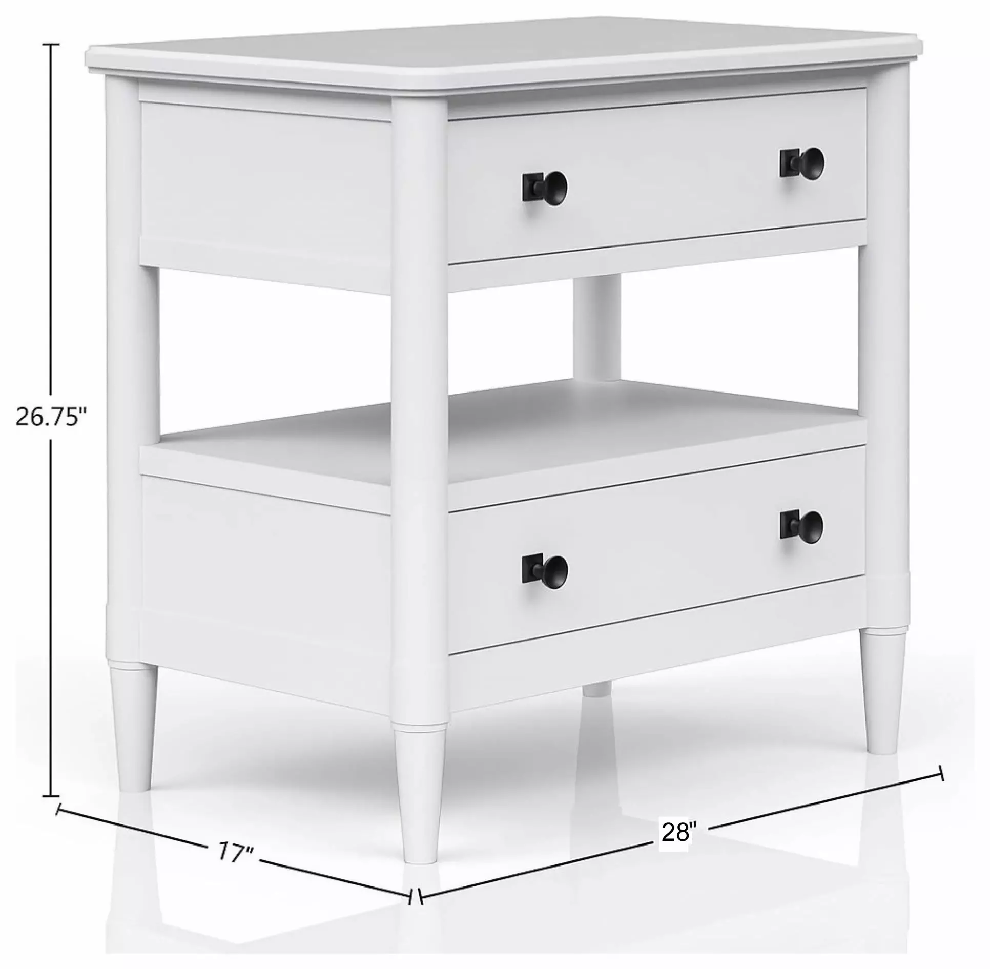 Wilmington White Open Nightstand