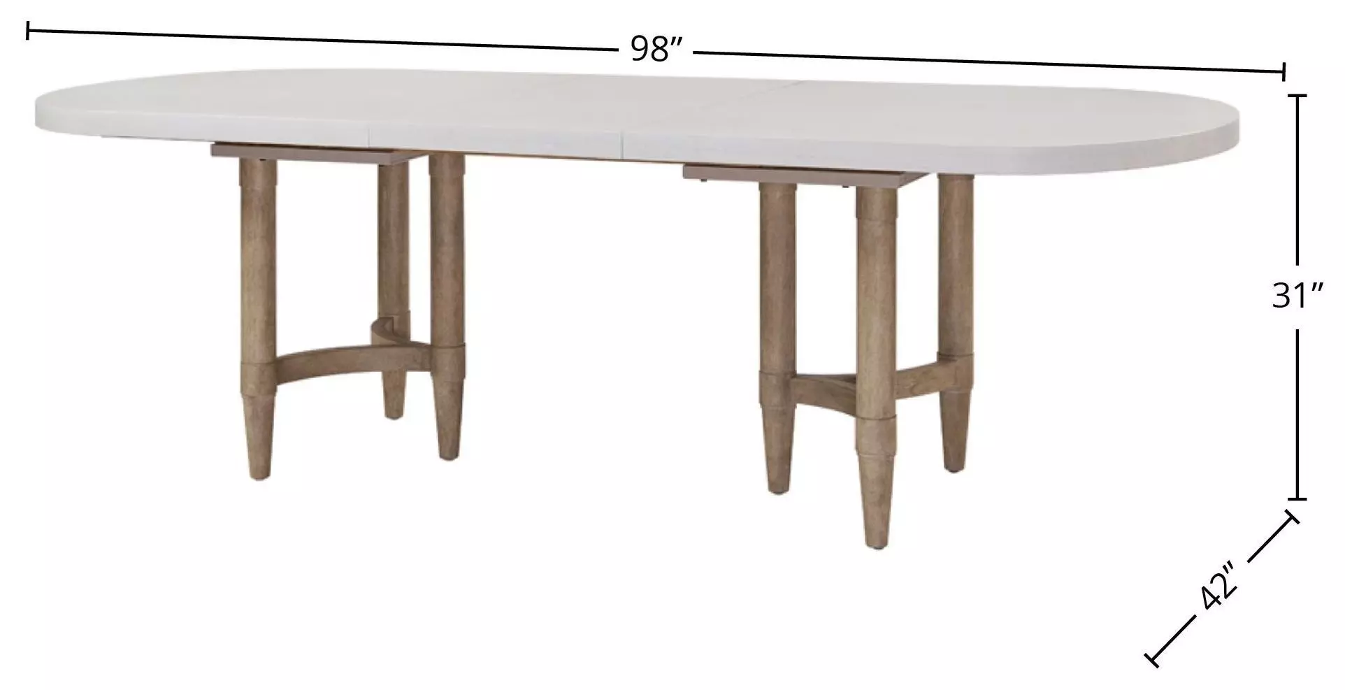Wilmington Sand Pillar Trestle Extendable Dining Table