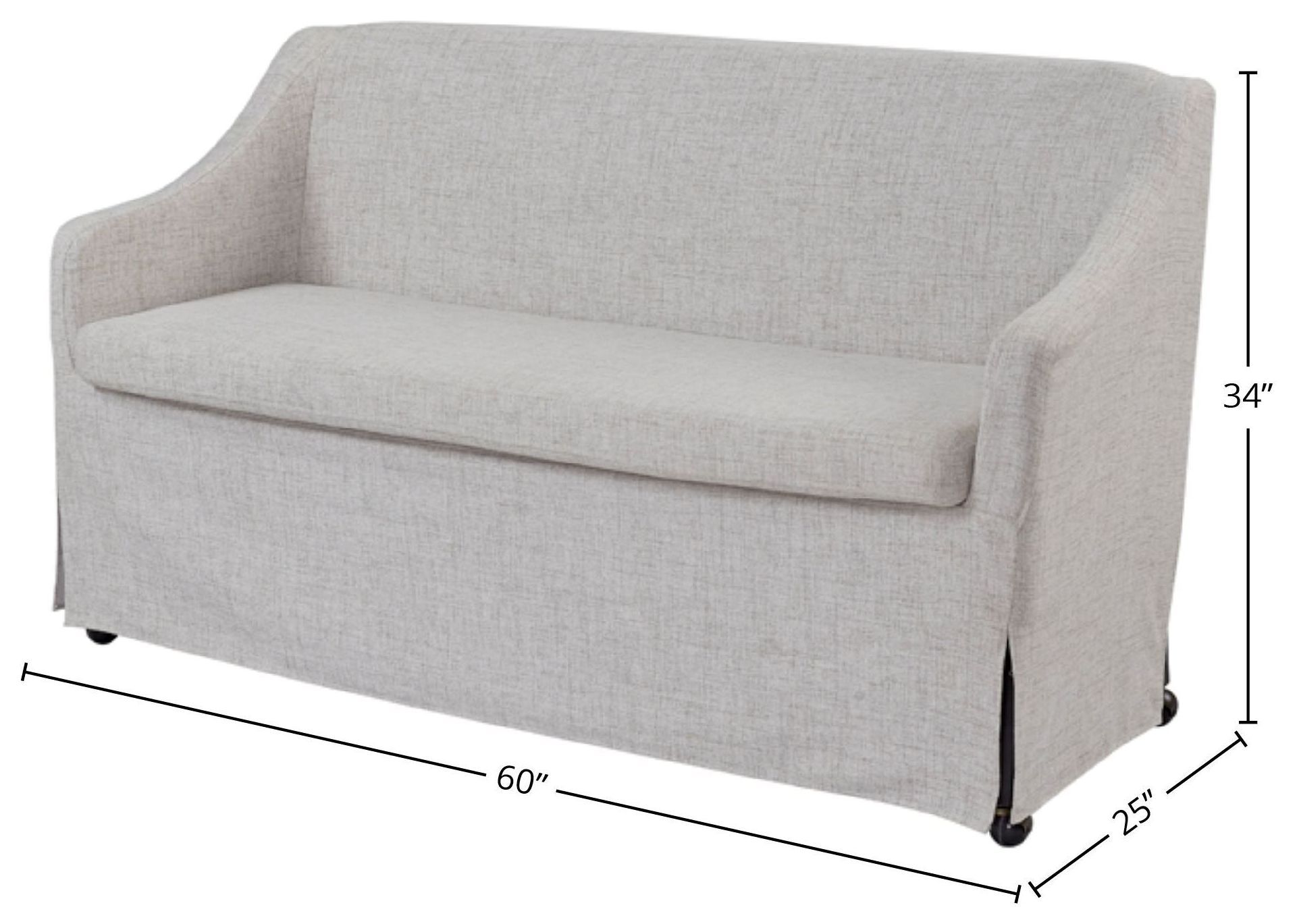 Wilmington Sand 60" Slipcovered Settee