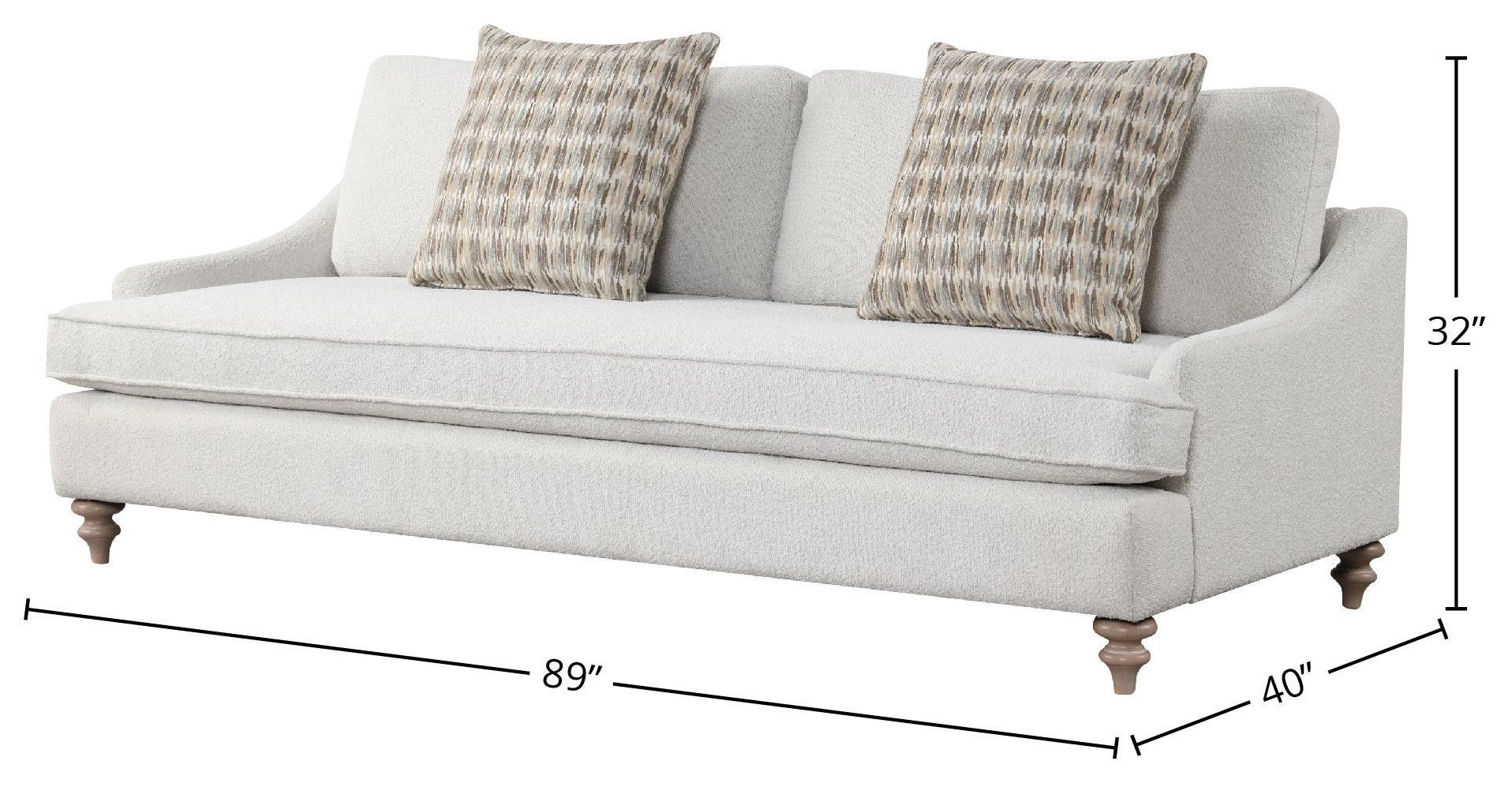 Wilmington Copenhagen 89" Sofa with 2 Pillows
