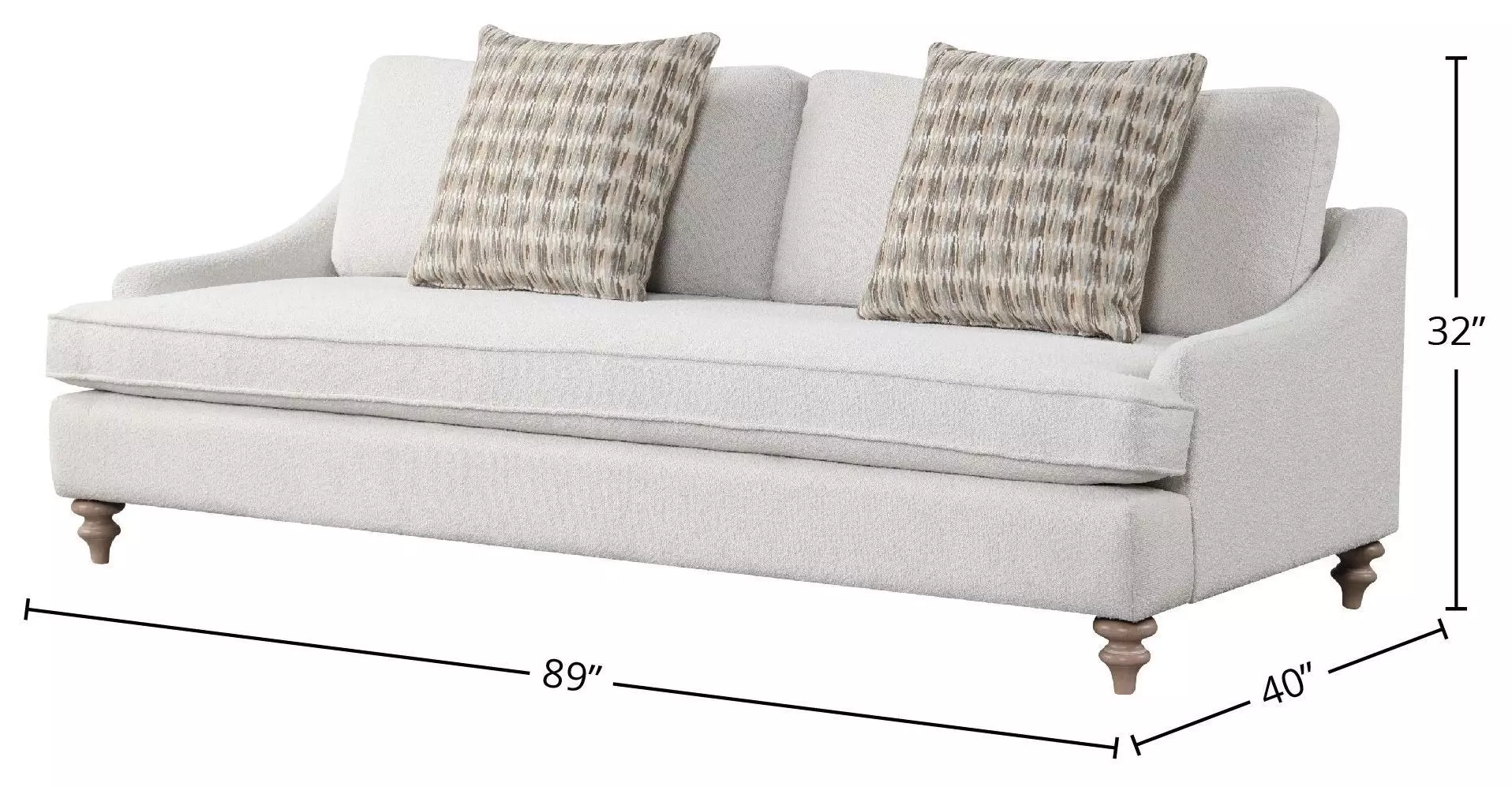 Wilmington Copenhagen 89" Sofa with 2 Pillows