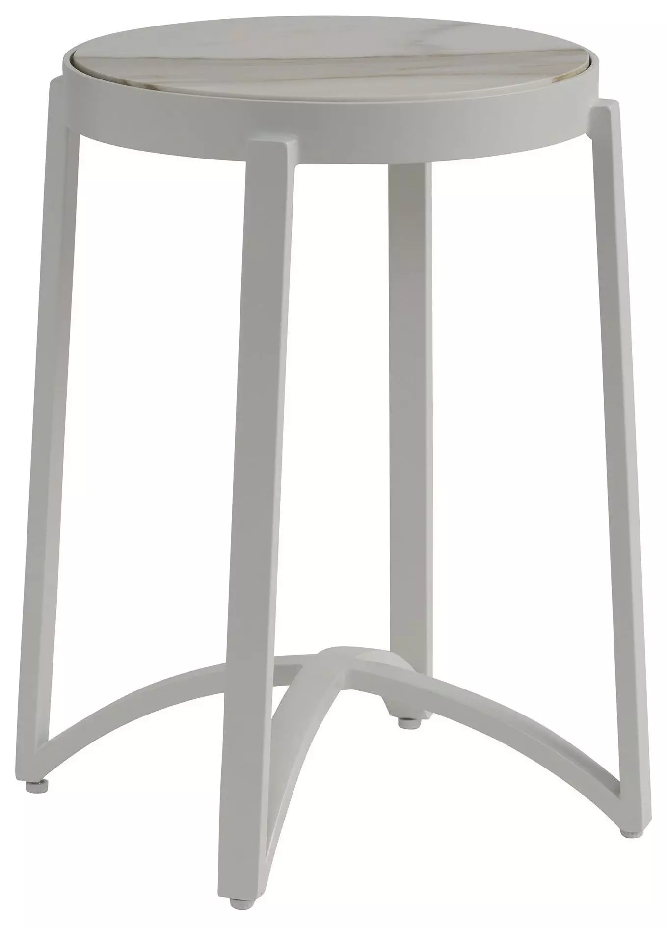 Sand Dune Cream Outdoor Round Stone Top Accent Table