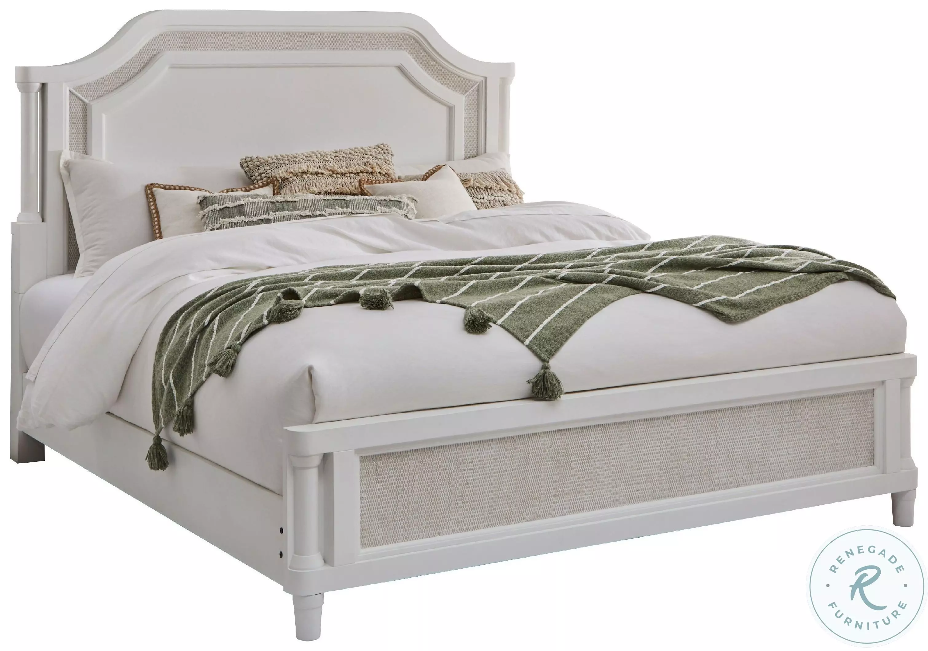 Switchgrass White Queen Mansion Bed From American Woodcrafters