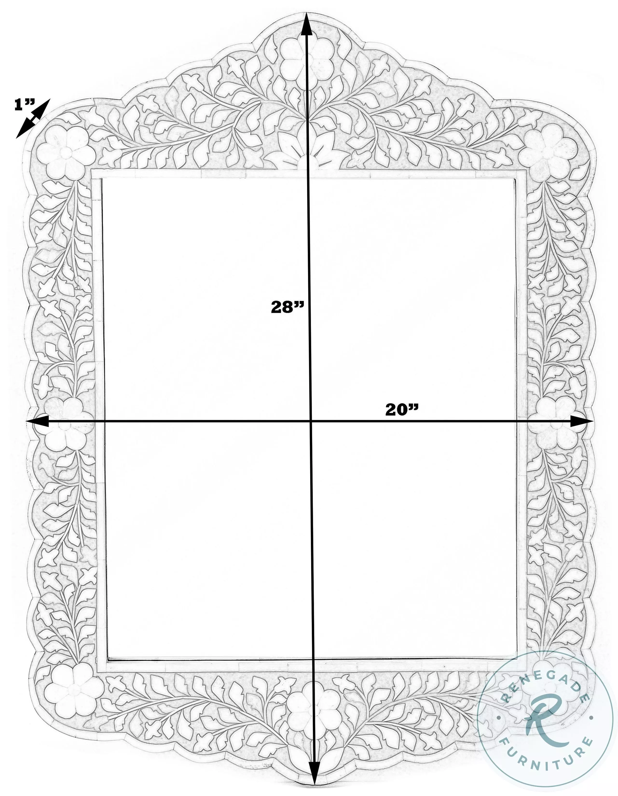 Vivienne Navy Blue Wall Mirror