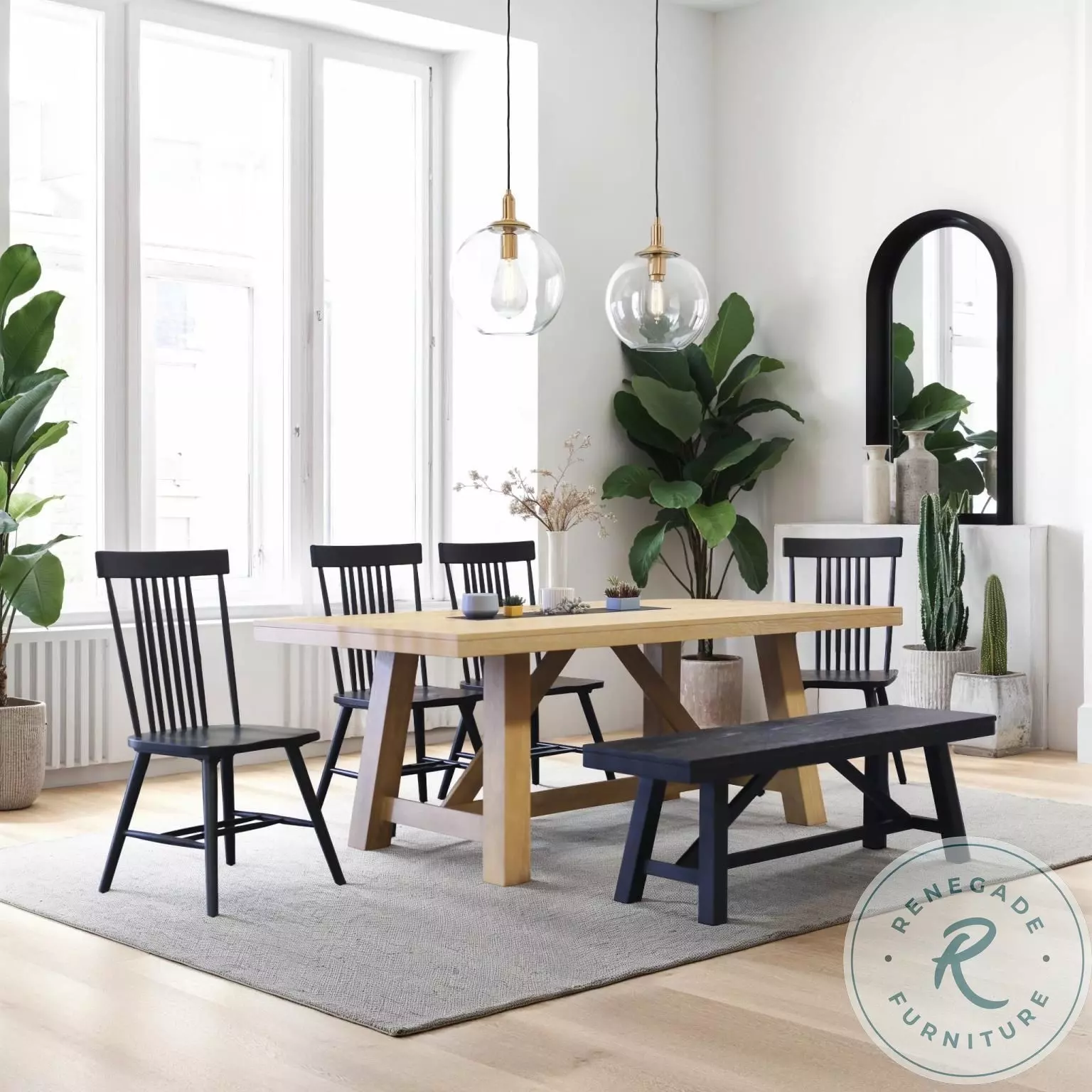 coleman beauty&youth CHAIR　TABLE SET Eleanor Natural Dining Room Set from Alpine | Coleman Furniture