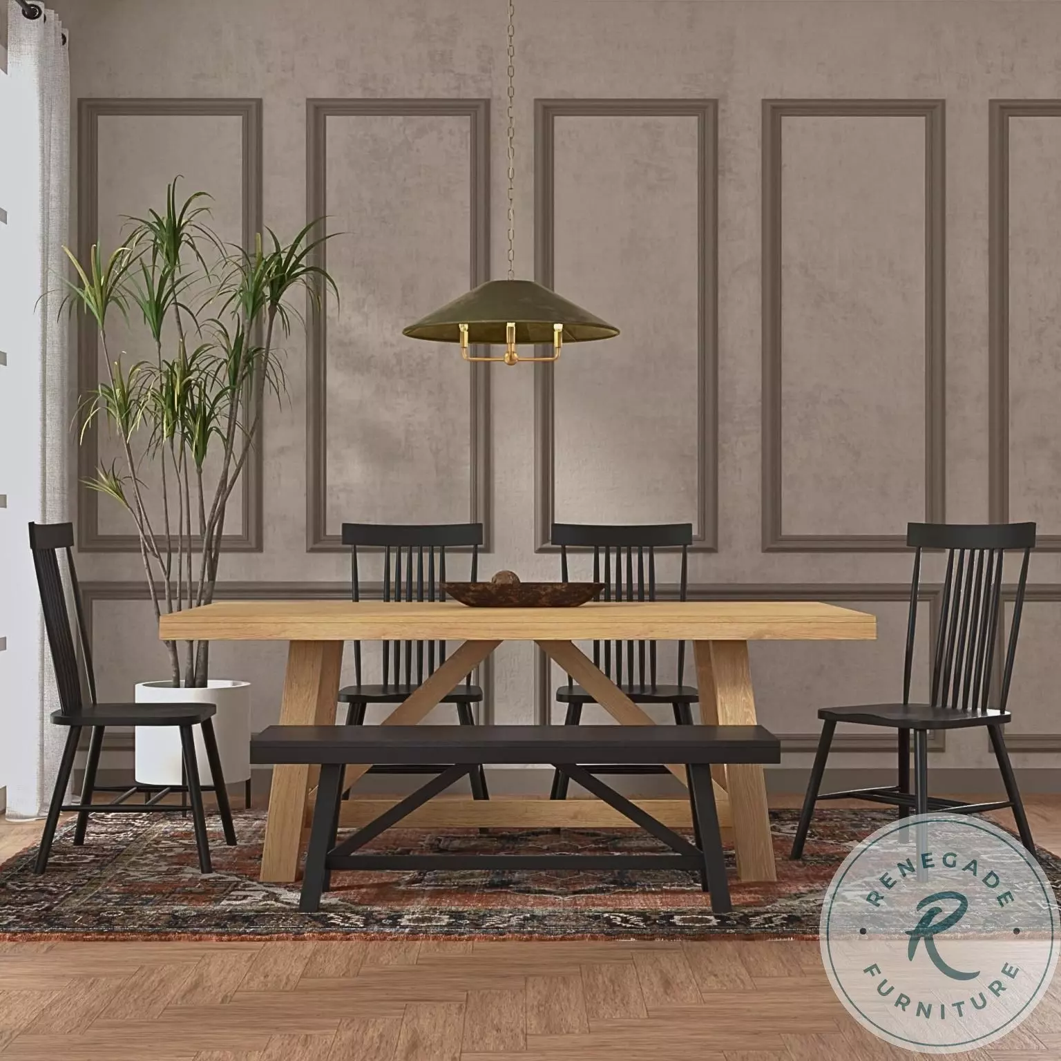 ★mi★ColemanNaturalWoodRollTable 90 Marlow Natural Wood Round Dining Room Set from Coleman