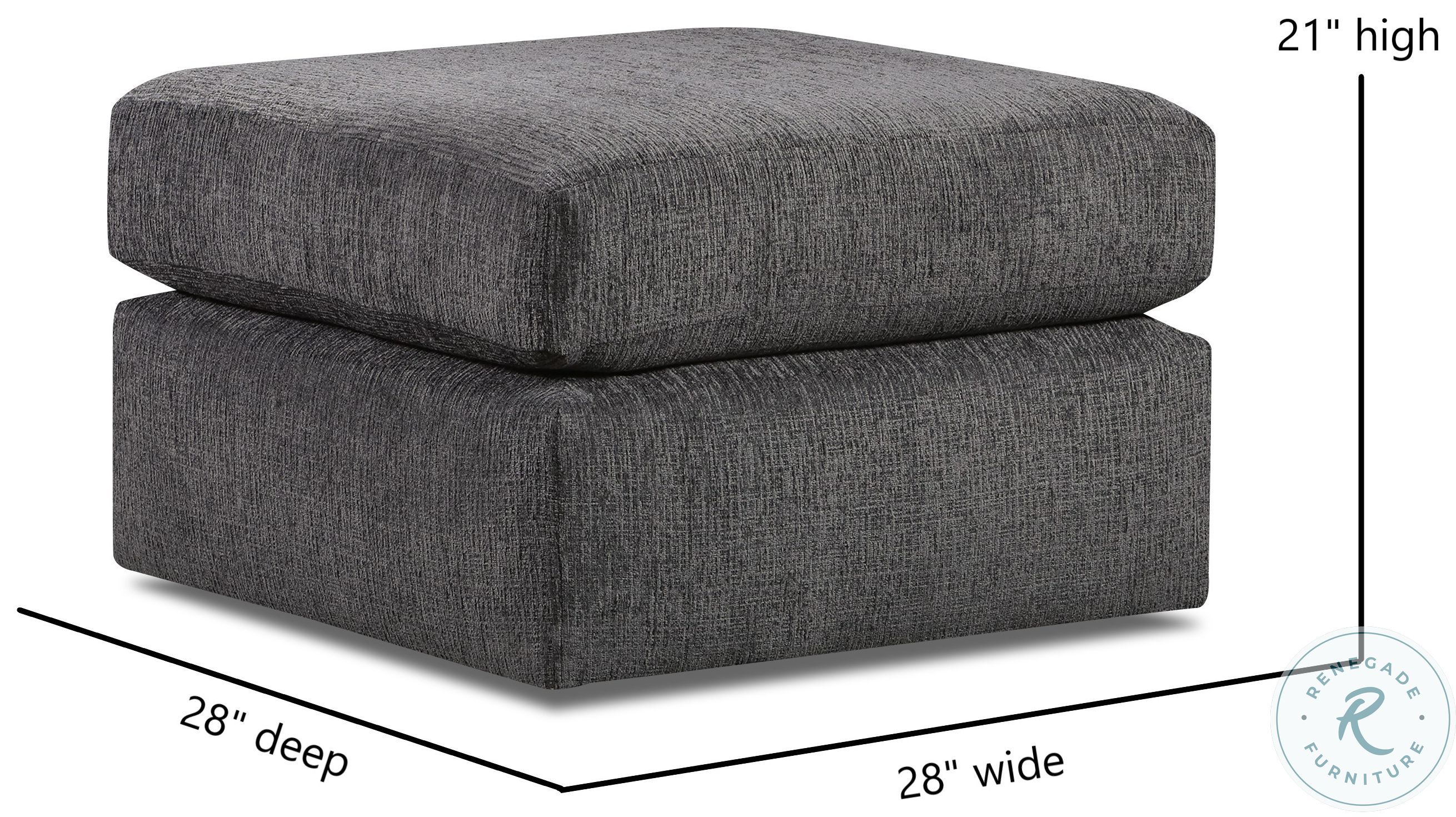 Ripple Midnight Ottoman